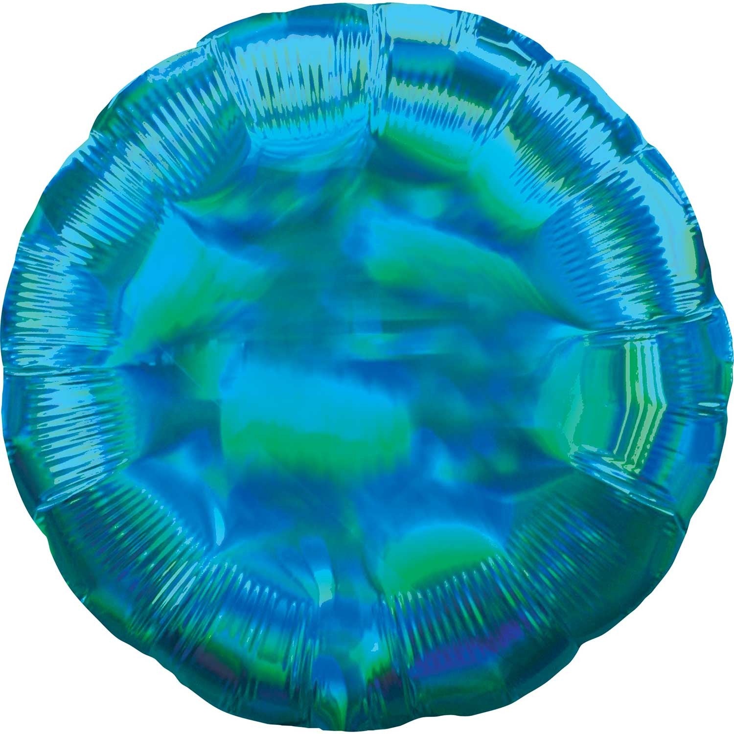 45cm Standard Holographic Iridescent Cyan Circle Balloon - Perfect for Birthday Parties, Baby Showers & Wedding Decorations