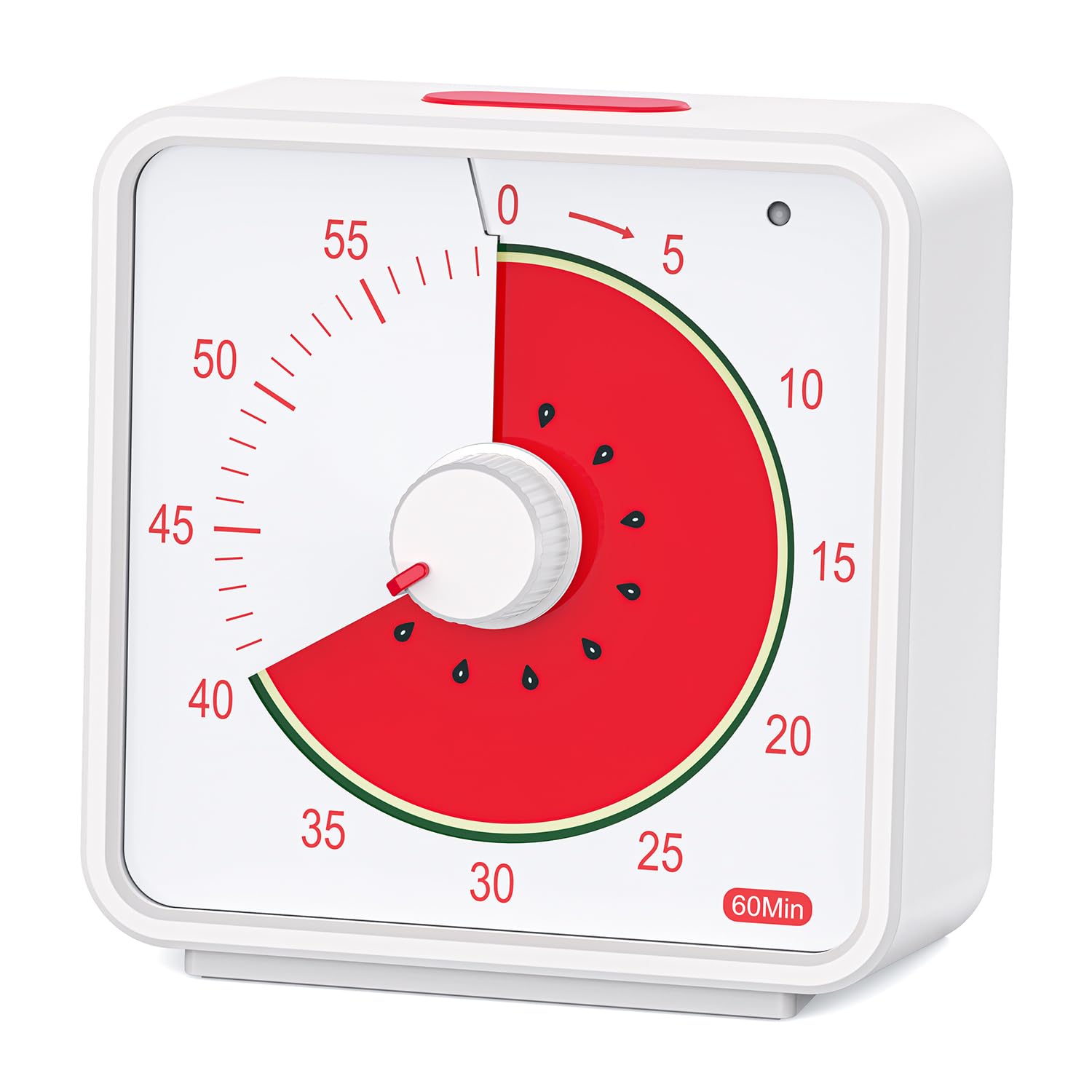 Conchstar 60-Minute Visual Timer for Kids - Colorful Countdown Timer for Classroom, Study & Homework - Fruit Design Time Management Tool (Red) - Perfect for Teachers, Parents & Students to Improve Focus & Productivity