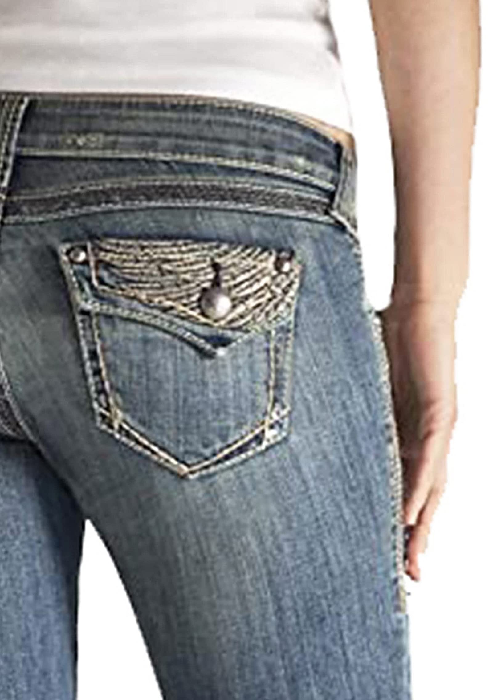 Women's American Flag Print Mid Rise Bootcut Jeans - Patriotic Denim Pants for Casual Wear & 4th of July Outfits