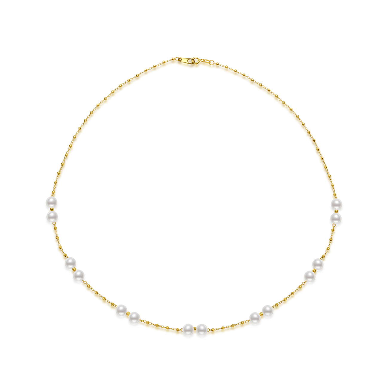 18K Solid Gold Akoya Pearl Necklace for Women - Classic Elegant Jewelry Gift for Wedding, Anniversary & Special Occasions