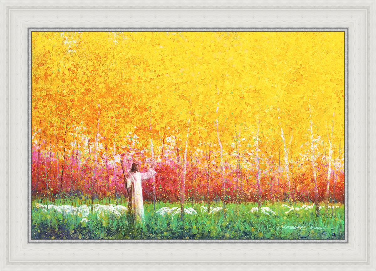 In His Light By Yongsung Kim - Christian Wall Art Decor for Home & Church - Inspirational Bible Verse Canvas Print for Living Room, Bedroom, Office