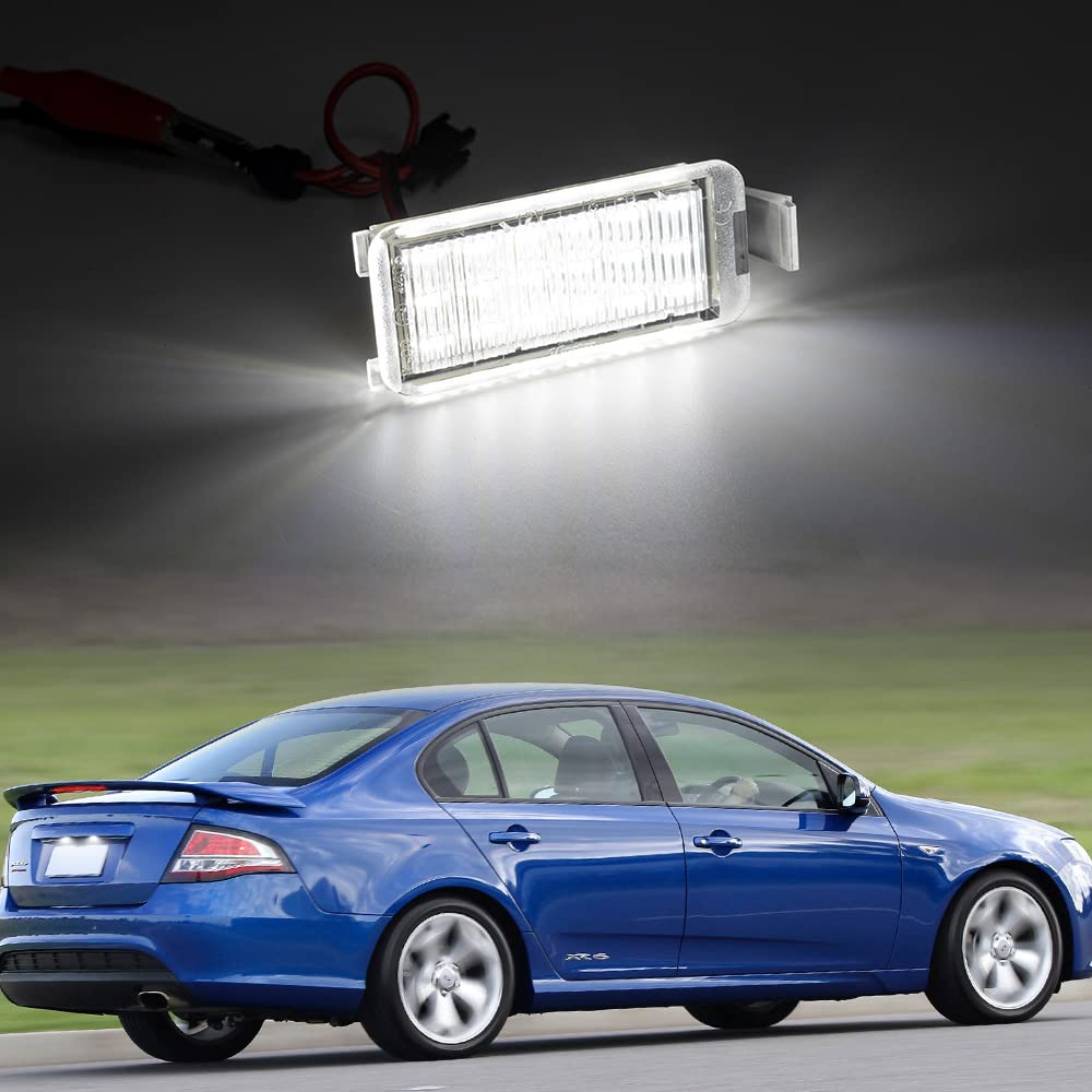 OEM LED License Plate Lights for 2010-2013 Chevy Camaro Coupe & Convertible - CANBUS Error Free 6000K Xenon White 18-SMD LED Replacement Kit - Perfect for Night Driving & Enhanced Rear Visibility