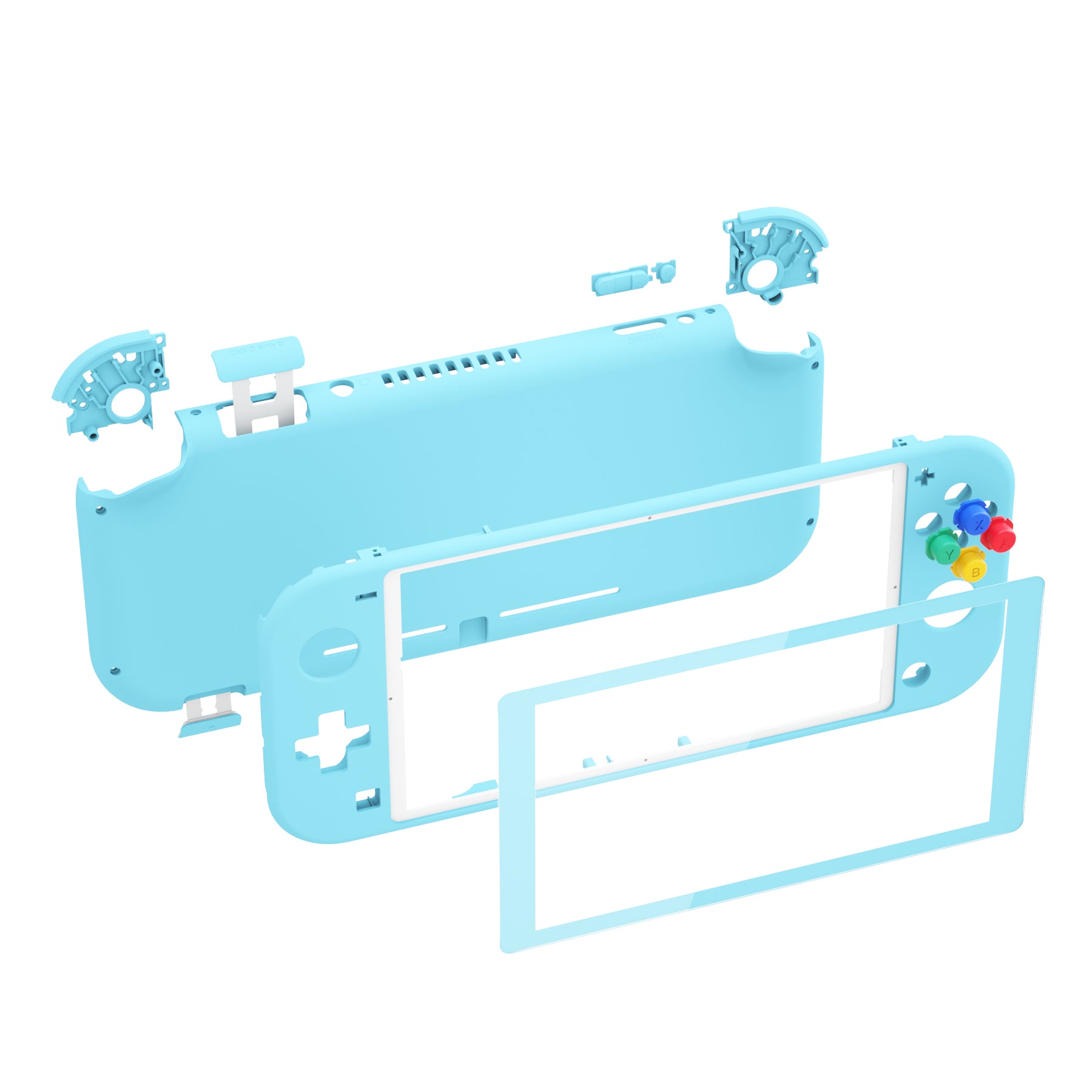 ExtremeRate Heaven Blue DIY Replacement Shell for Nintendo Switch Lite - Custom Controller Housing with Screen Protector | Durable Case Cover for NSL | Perfect for Gaming Enthusiasts & DIY Modders