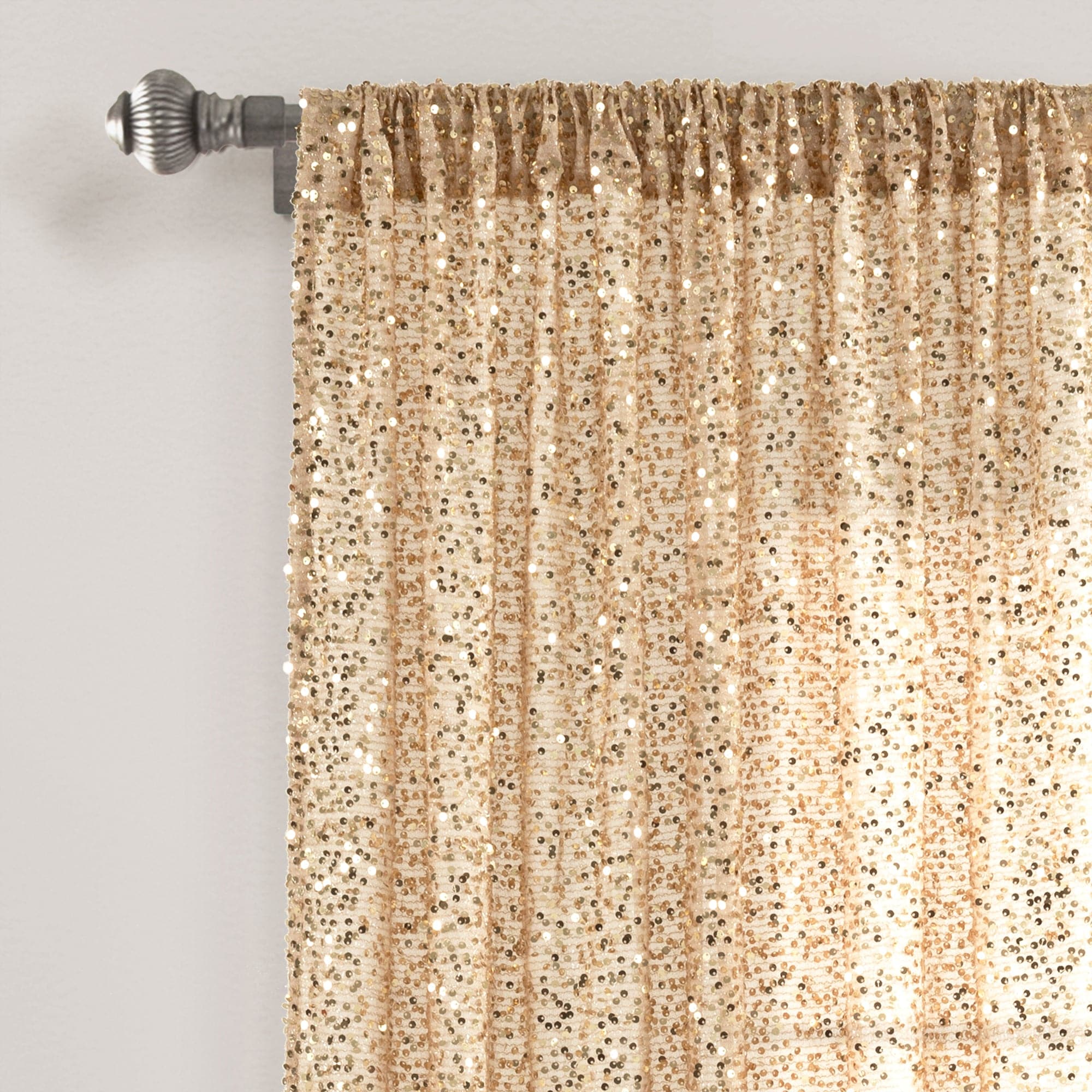 Elegant Ballgown Glam Sparkle Sequins Window Curtain Panel - Luxury Bedroom & Living Room Drapes for Wedding, Party, and Home Decor