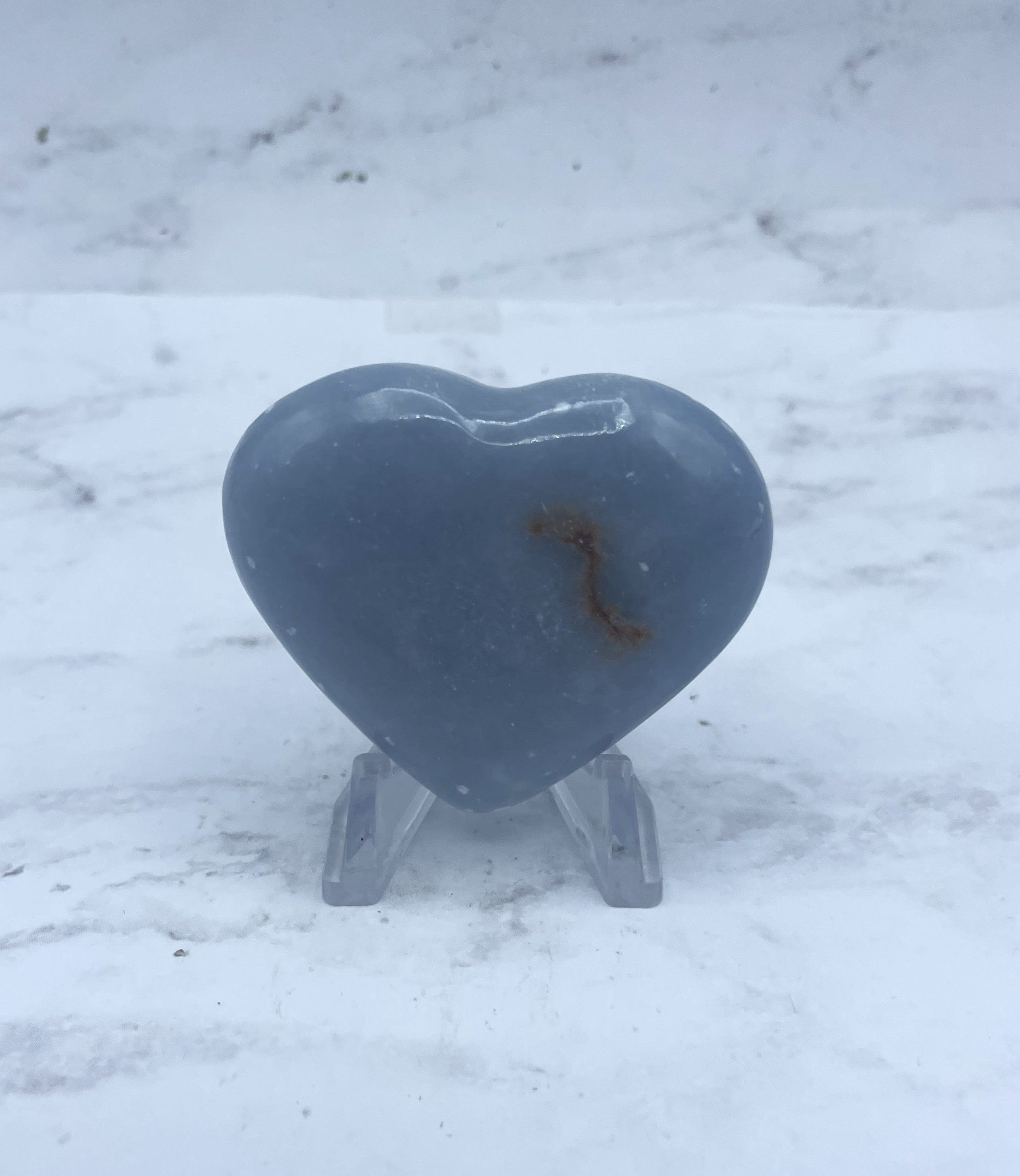 Angelite Heart Pendant - Natural Blue Angelite Stone Jewelry for Healing & Protection - Perfect for Meditation, Energy Work & Spiritual Gifts