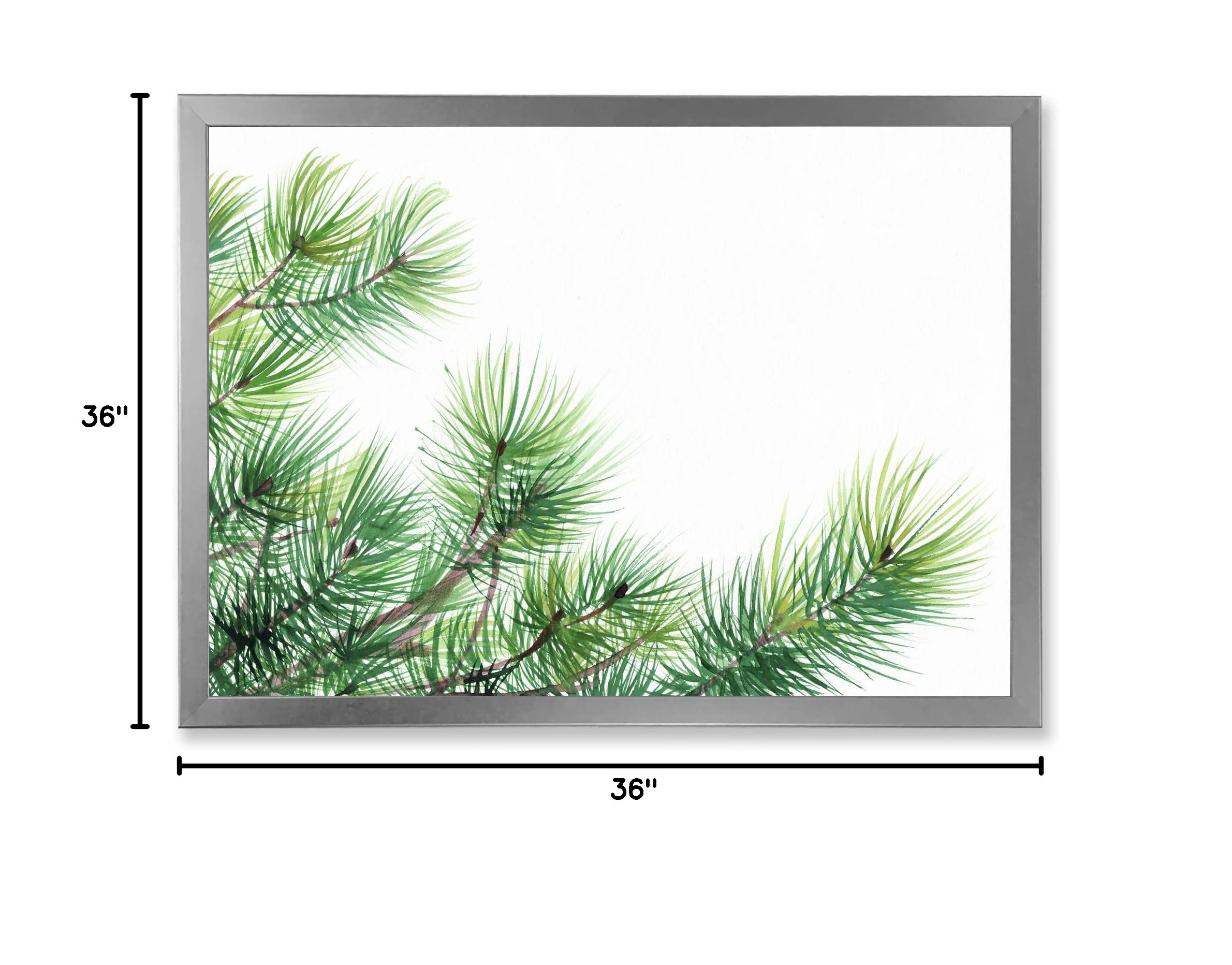 DesignQ Pine Tree Branches Traditional Framed Wall Art - Nature Inspired Home Decor for Living Room, Bedroom & Office - Perfect for Rustic, Farmhouse & Modern Interior Design Styles
