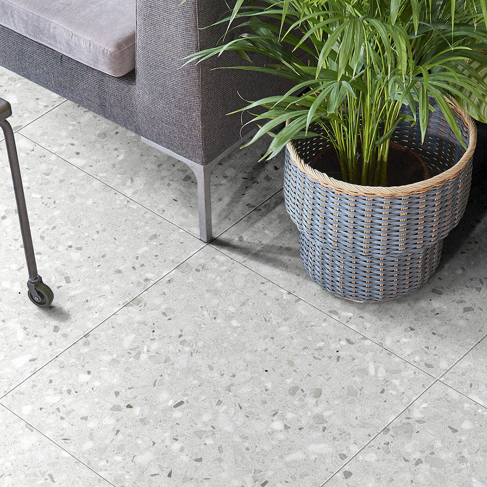 Modena White 300x600mm Matte Terrazzo Porcelain Tile - Premium Wall & Floor Tile for Bathroom, Kitchen & Living Room Renovation