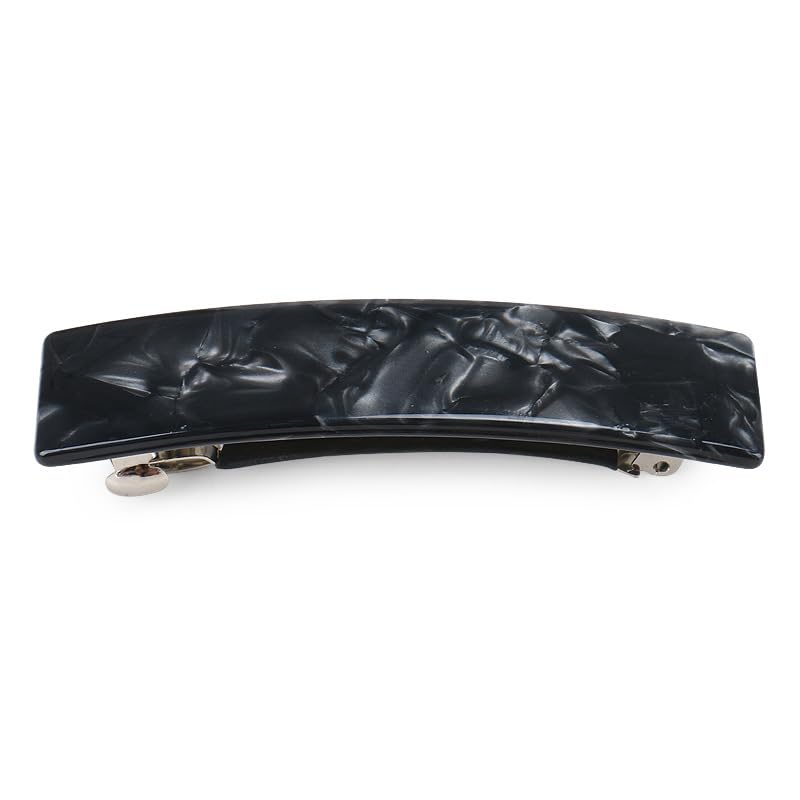 Stylish Tortoise Shell Acetate Hair Clips for Women - Durable French Barrette with Onyx Texture, Bow Ponytail Holders - Perfect for Office, Weddings & Everyday Hairstyles