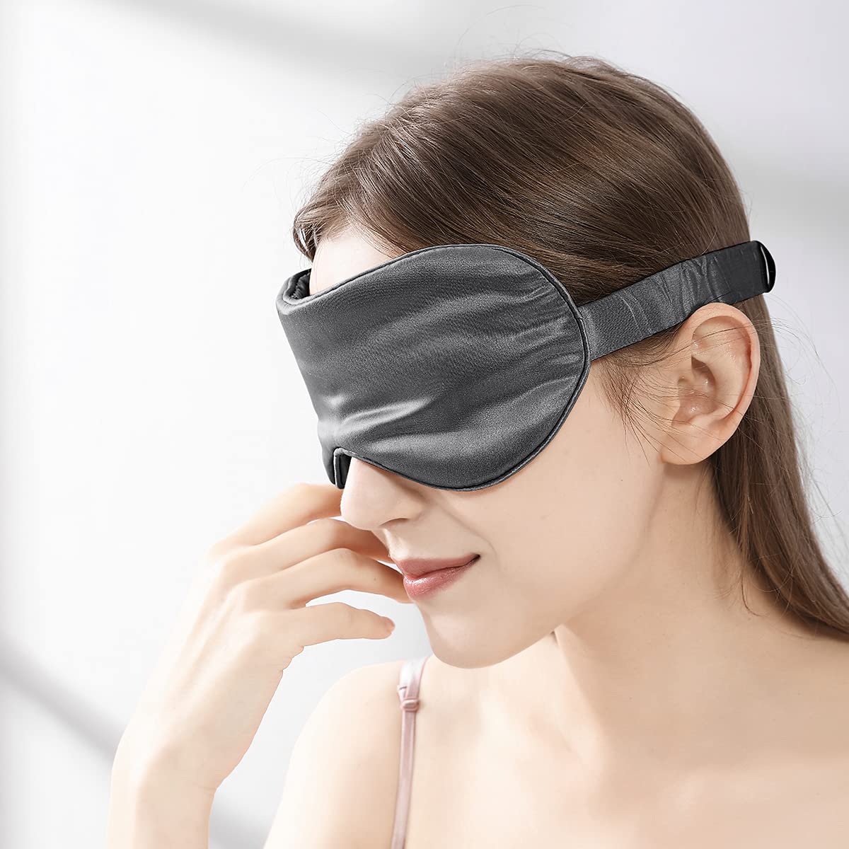 100% Pure Mulberry Silk Sleep Mask - 22 Momme Blackout Eye Mask for Women & Men | Soft Comfortable Blindfold with Adjustable Elastic Strap | Perfect for Travel, Meditation & Night Sleep