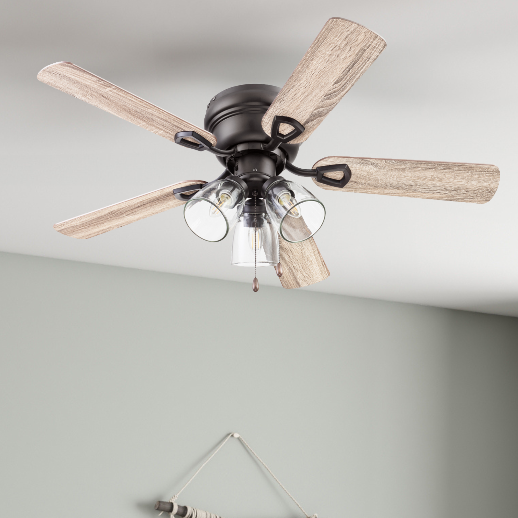 42 Inch Renton Ceiling Fan with Espresso Bronze Finish & Pull Chain - Modern Indoor Cooling for Living Room, Bedroom, and Office