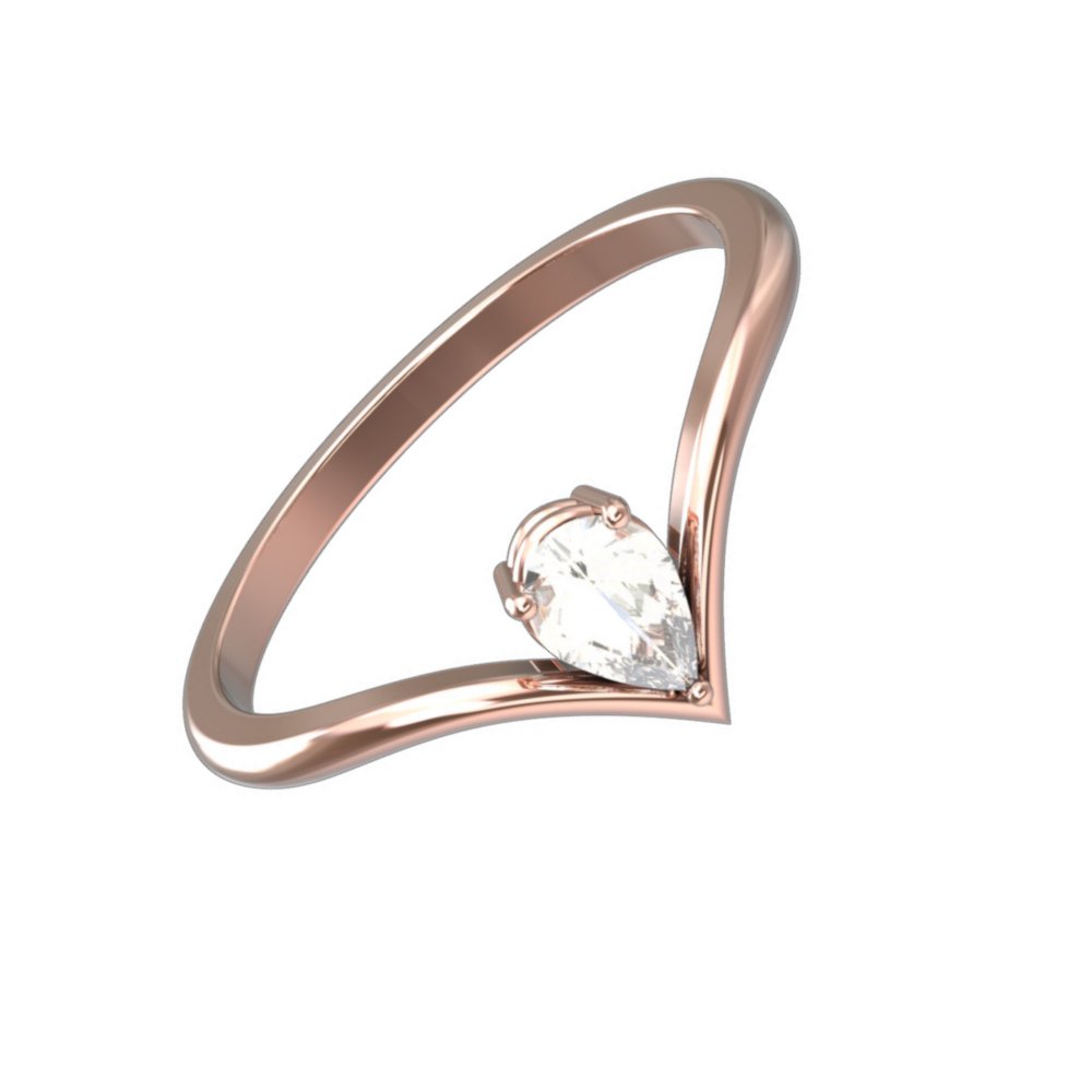 0.35 Ct Pear Shape Diamond Solitaire Engagement Ring in 14K White Gold - Elegant Wedding Proposal Jewelry for Her