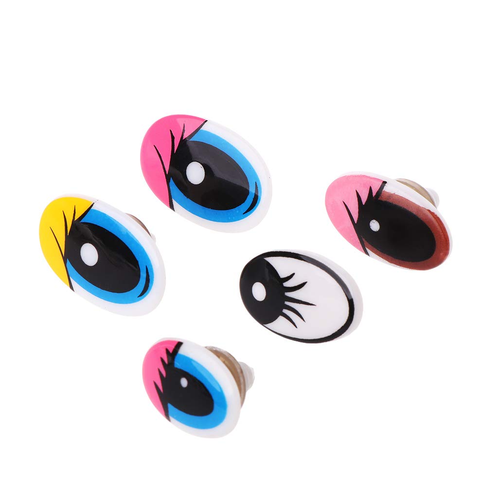 QUQUTWO 10pcs Plastic Cartoon Safety Eyes for DIY Stuffed Animals - Doll Making, Puppet Craft, Teddy Bear Repair - Safe for Kids Toys & Sewing Projects
