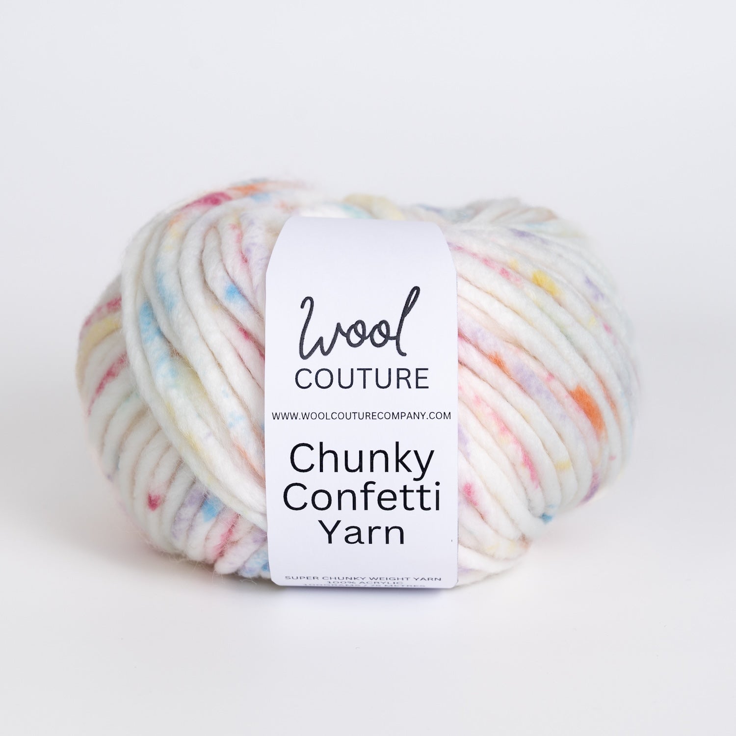 Super Chunky Confetti Yarn 100g Ball - Soft Acrylic Knitting Yarn for DIY Crochet, Blankets & Scarves - Perfect for Handmade Gifts & Cozy Winter Crafts
