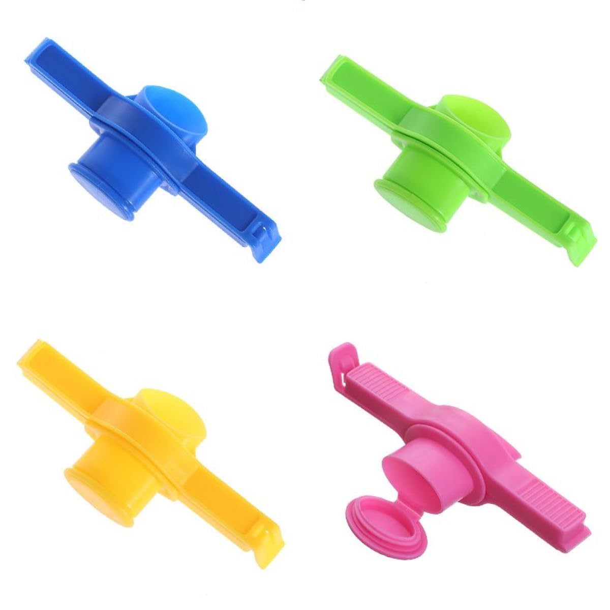 4-Pack White Rice Bag Clip with Pour Spout - Multi-Purpose Flour Bag Sealer Clamps for Corn Flour, Rice Flour, Whole Grains, Pinto Beans, Basmati Rice & Cane Sugar - Perfect for Kitchen Pantry Organization & Bulk Food Storage