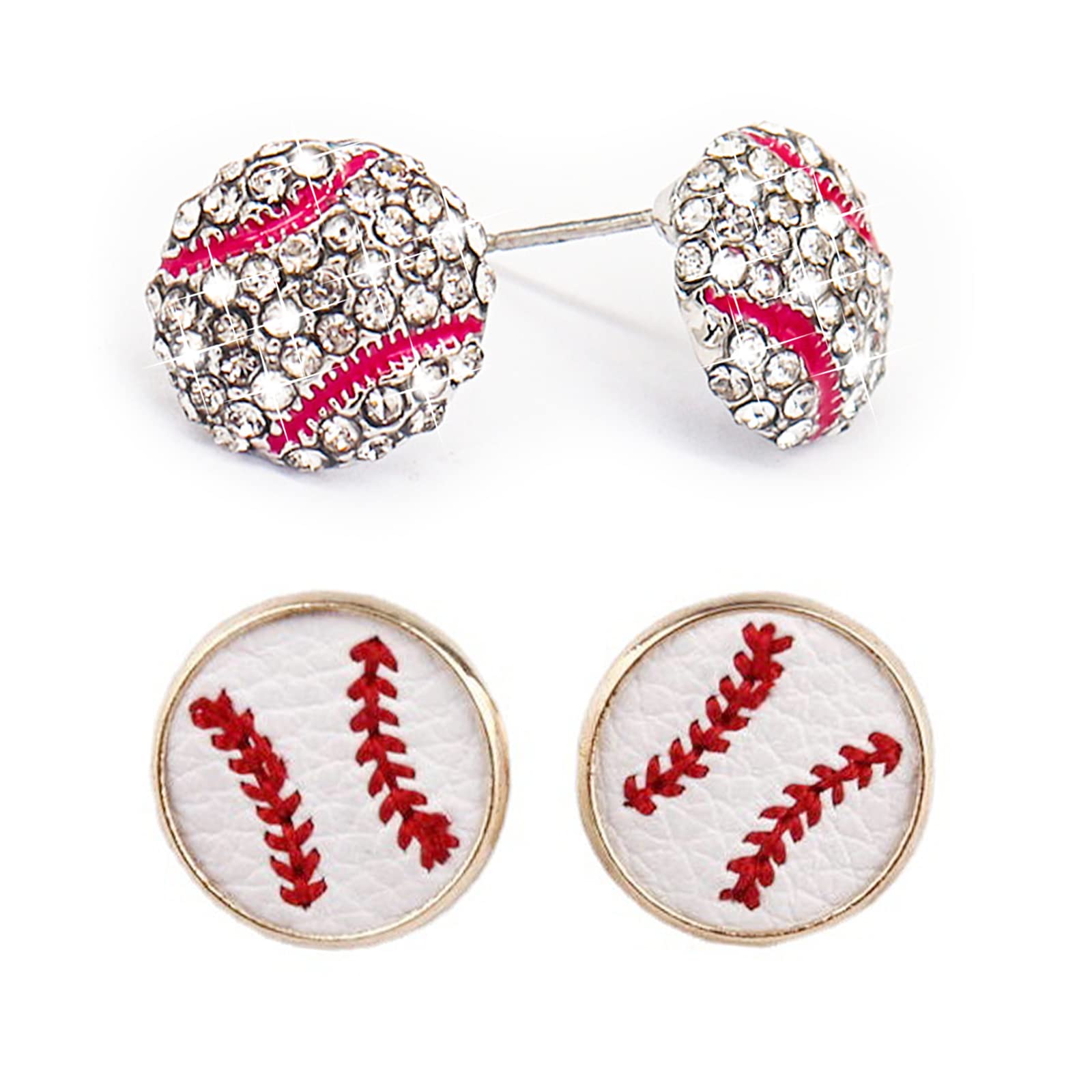 4 Pairs Baseball Dangle Earrings for Women - Perfect Baseball Fan Gift for Moms, Players & Coaches - Great for Games, Parties & Sports Events