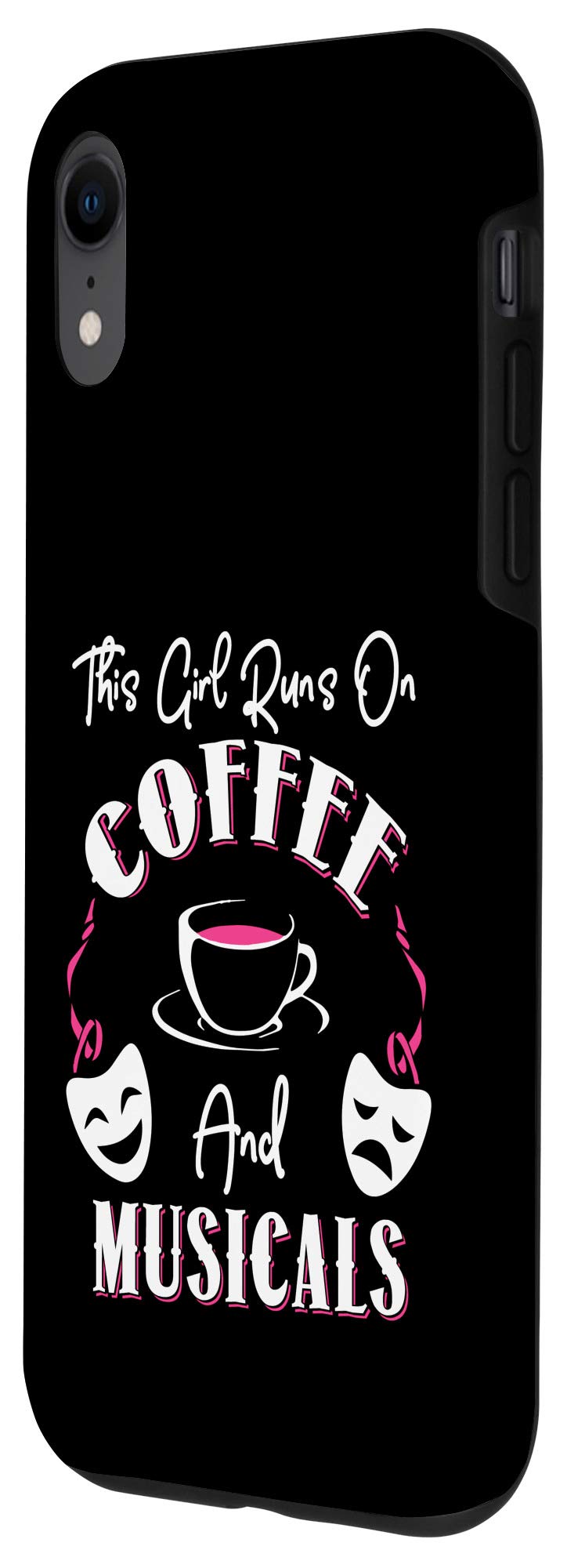 iPhone XR Case - Broadway Musical & Coffee Lover Design - Perfect Gift for Theater Fans & Coffee Enthusiasts - Durable Protective Cover for Daily Use & Travel
