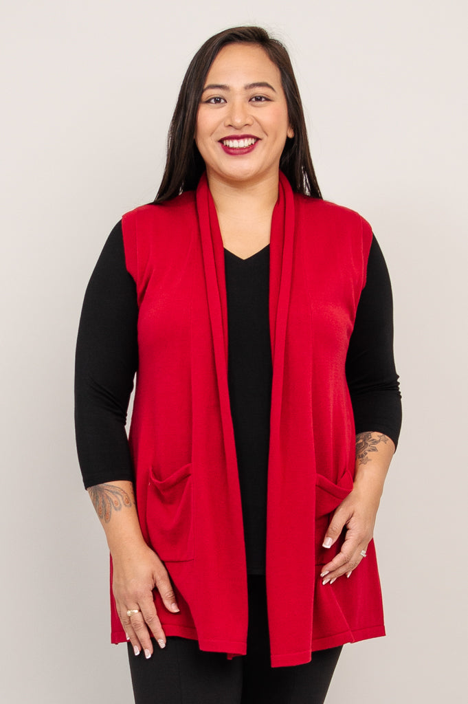 Stylish Jude Cardigan for Women - Soft Red Cotton Knit Sweater | Perfect for Fall, Winter & Casual Outfits