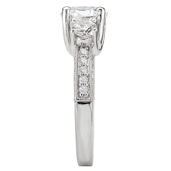 18KT 7/8 CTW Diamond 3 Stone Milgrain Engagement Ring - 1.50-2 CT Round Cut Diamond Wedding Band - Perfect for Proposals, Anniversaries & Special Occasions