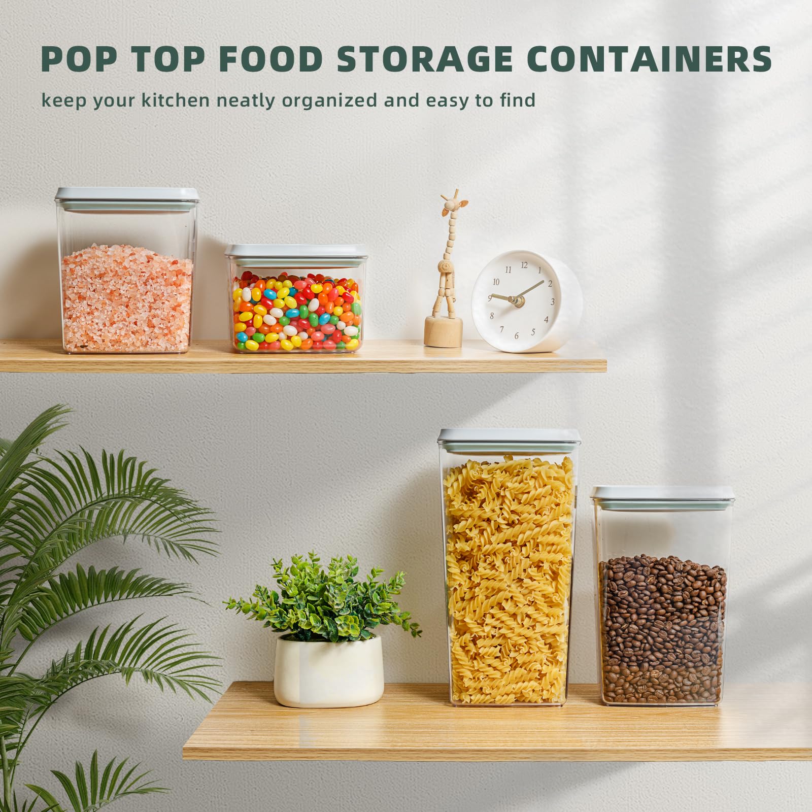 Airtight Food Storage Containers 4-Pack - BPA-Free Flour & Dry Food Containers with Lids & Measurement Marks | Perfect for Kitchen Pantry Organization & Bulk Food Storage