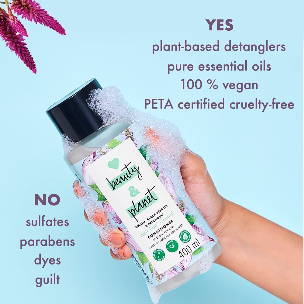 Onion Oil, Black Seed Oil & Patchouli Hair Fall Control Conditioner - Paraben Free, 400ml | Strengthens Hair & Reduces Breakage for Healthy Scalp - Perfect for Daily Hair Care Routine
