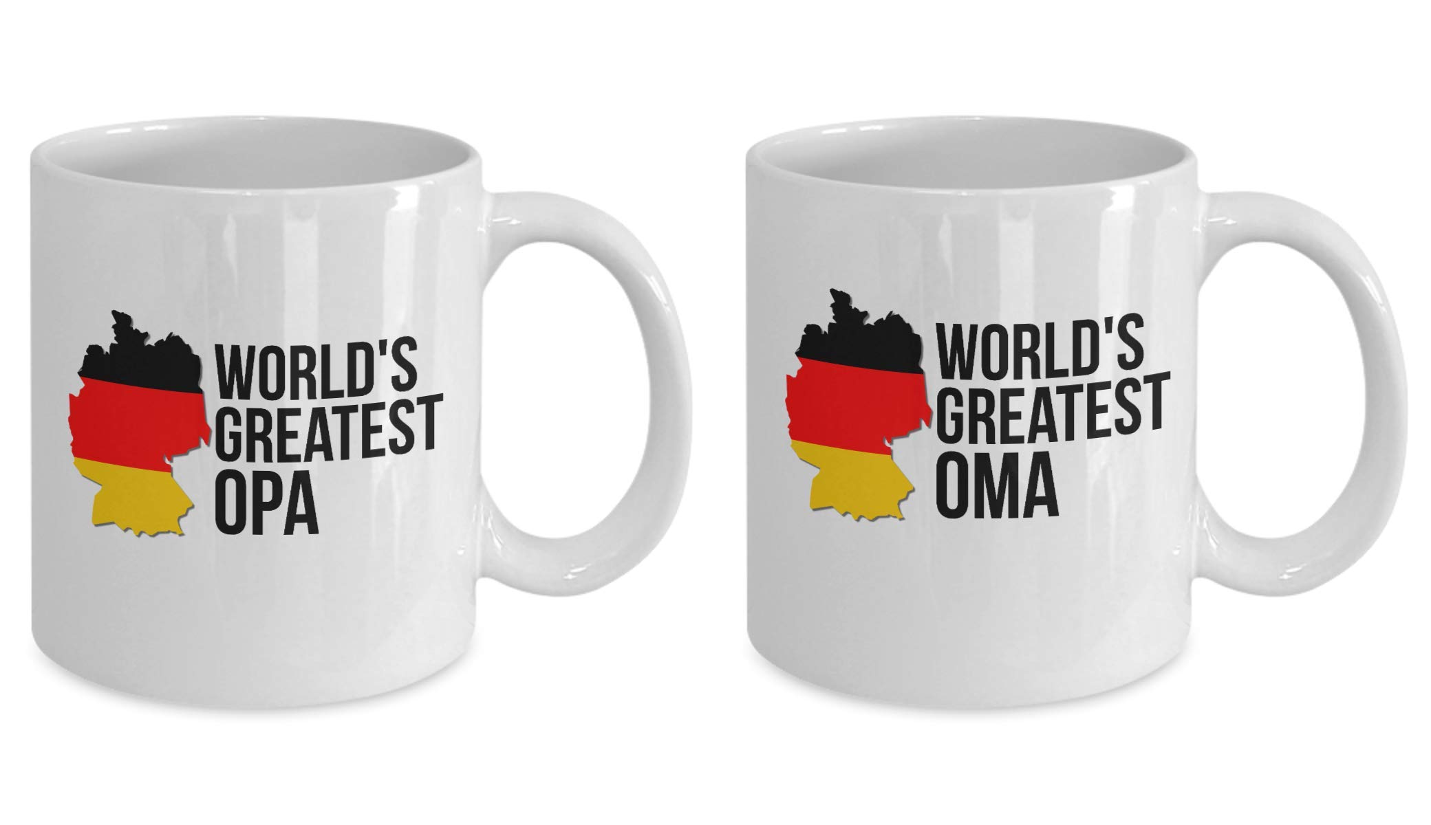 German Oma & Opa Coffee Mug Set - World's Best Grandparent Gift with Germany Flag Design | Perfect for Birthday, Christmas & Family Gatherings