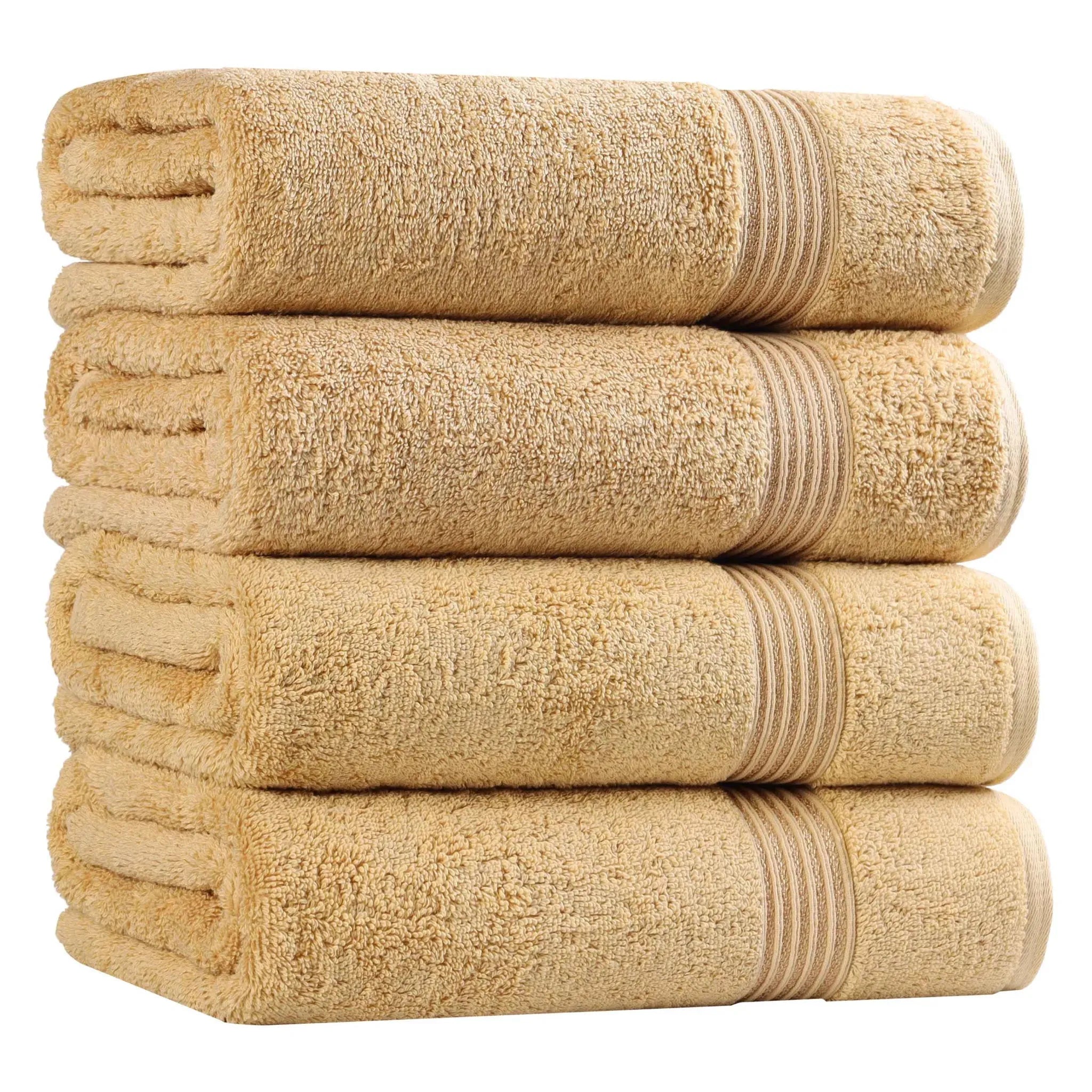 Premium Egyptian Cotton Bath Towels Set of 4 - Ultra Soft & Highly Absorbent Luxury Towels for Spa, Hotel & Home Use