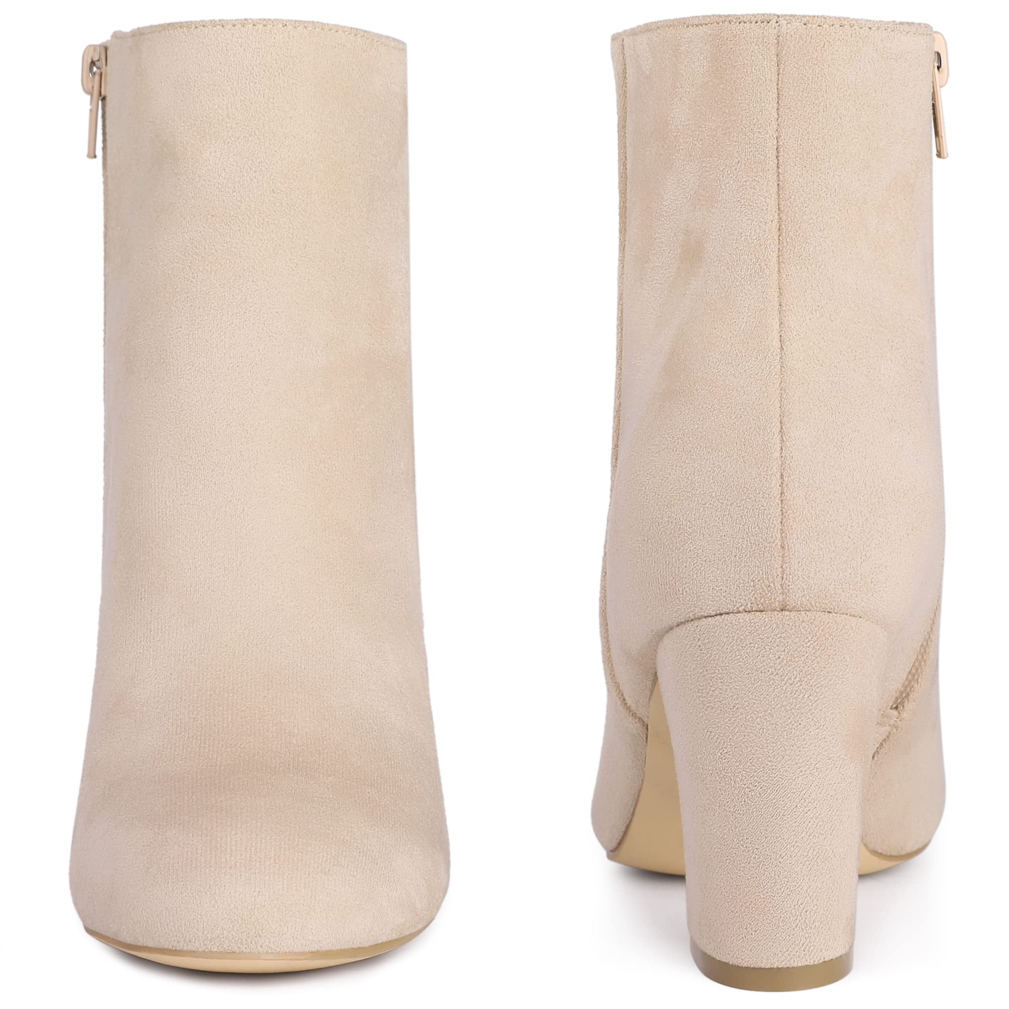 Perphy Women's Round Toe Chunky High Heel Ankle Boots - Comfortable Fashion Booties for Casual Outfits, Office Wear & Date Night