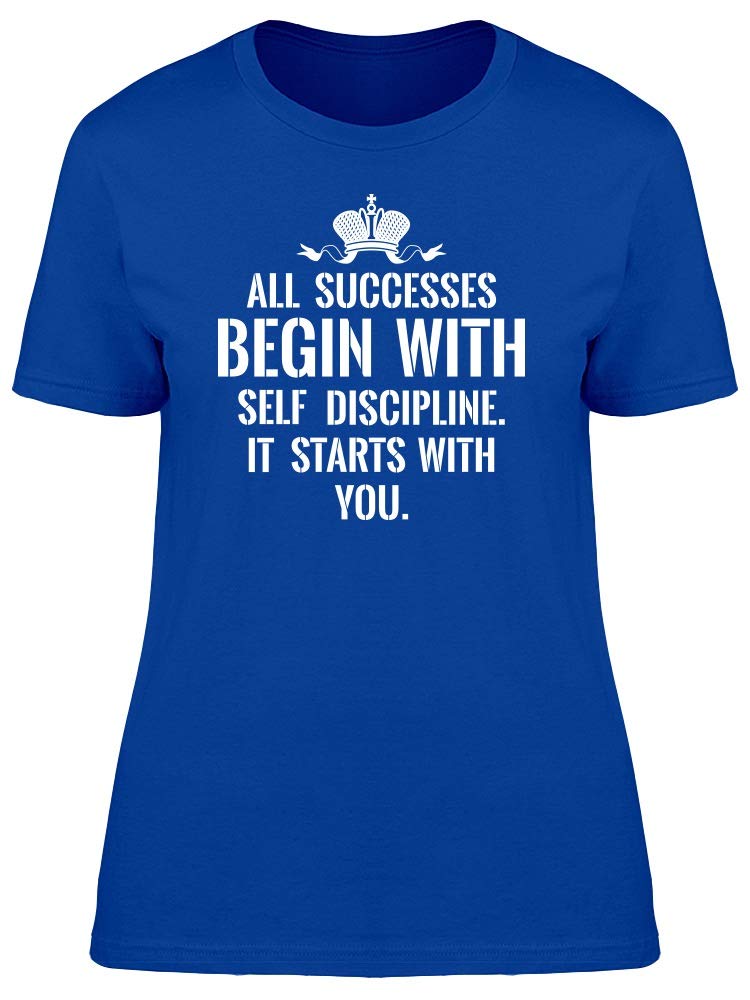 Smartprints Motivational T-Shirt for Women - 'All Successes Begin With Me' Inspirational Tee - Perfect for Workouts, Office & Casual Wear