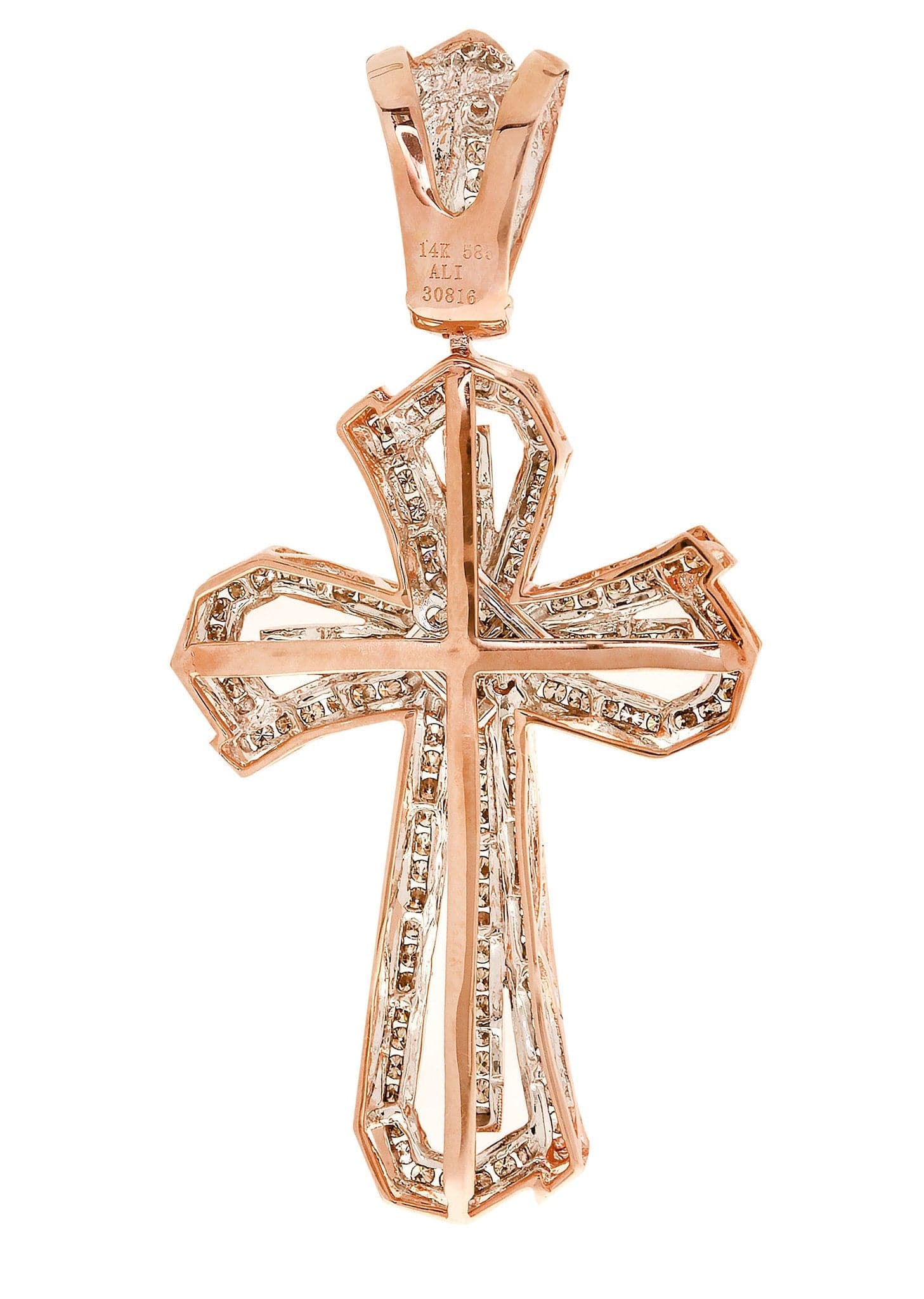 2.32 Carat Diamond Cross Pendant Necklace - 18.21 Grams Solid Gold Religious Jewelry for Women - Perfect for Baptism, First Communion & Special Occasions