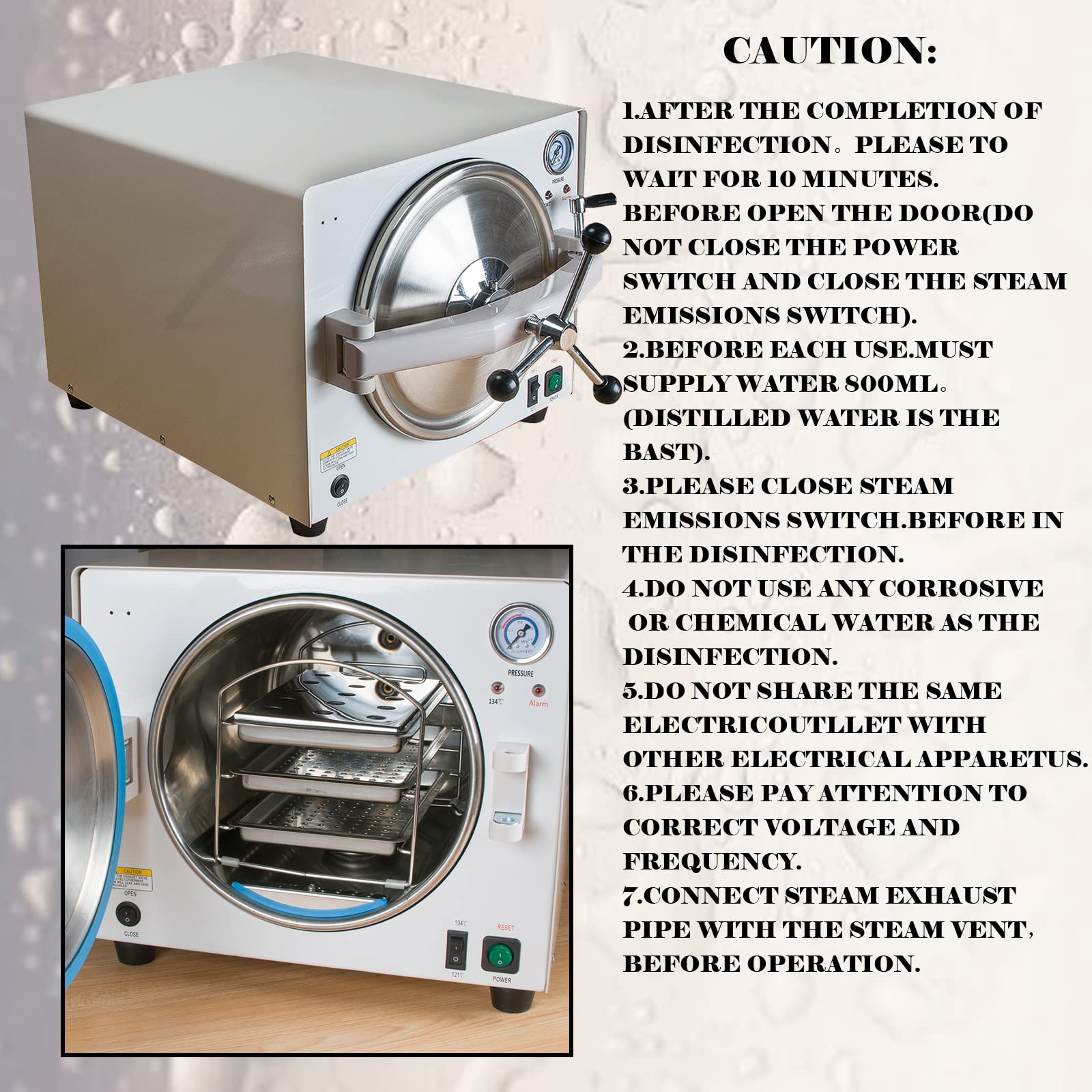 Portable 18L Lab Autoclave Sterilizer Equipment - 304 Stainless Steel, 900W, 110V/220V - Ideal for Medical Clinics, Dental Offices & Tattoo Shops
