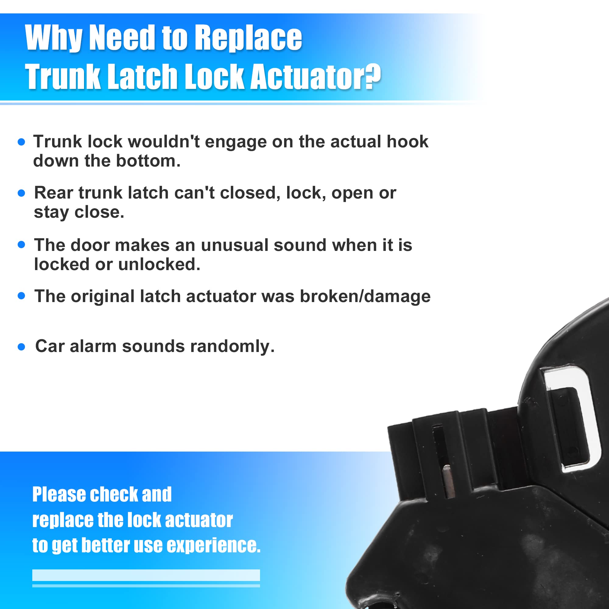 X AUTOHAUX Trunk Latch Lock Actuator 74851-SDA-A22 Compatible with Honda Accord 2003-2006 - Engine Tailgate Door Latch Lock Actuator Motor Replacement Part - Perfect for DIY Car Repairs & Maintenance