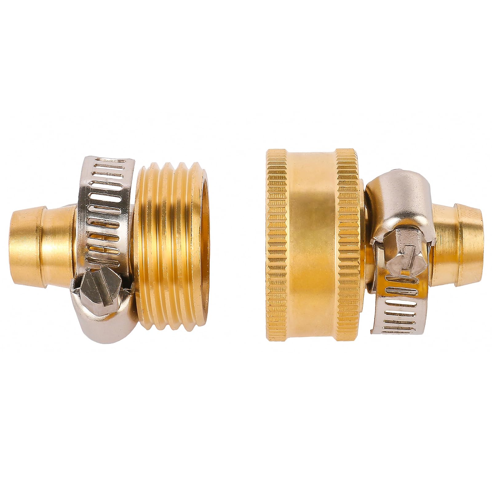 Premium Brass Garden Hose Connector Repair Kit with Stainless Steel Clamps - 1/2 Inch Water Hose Fitting Replacement - Perfect for Leaky Outdoor Faucets, Sprinkler Systems & Drip Irrigation