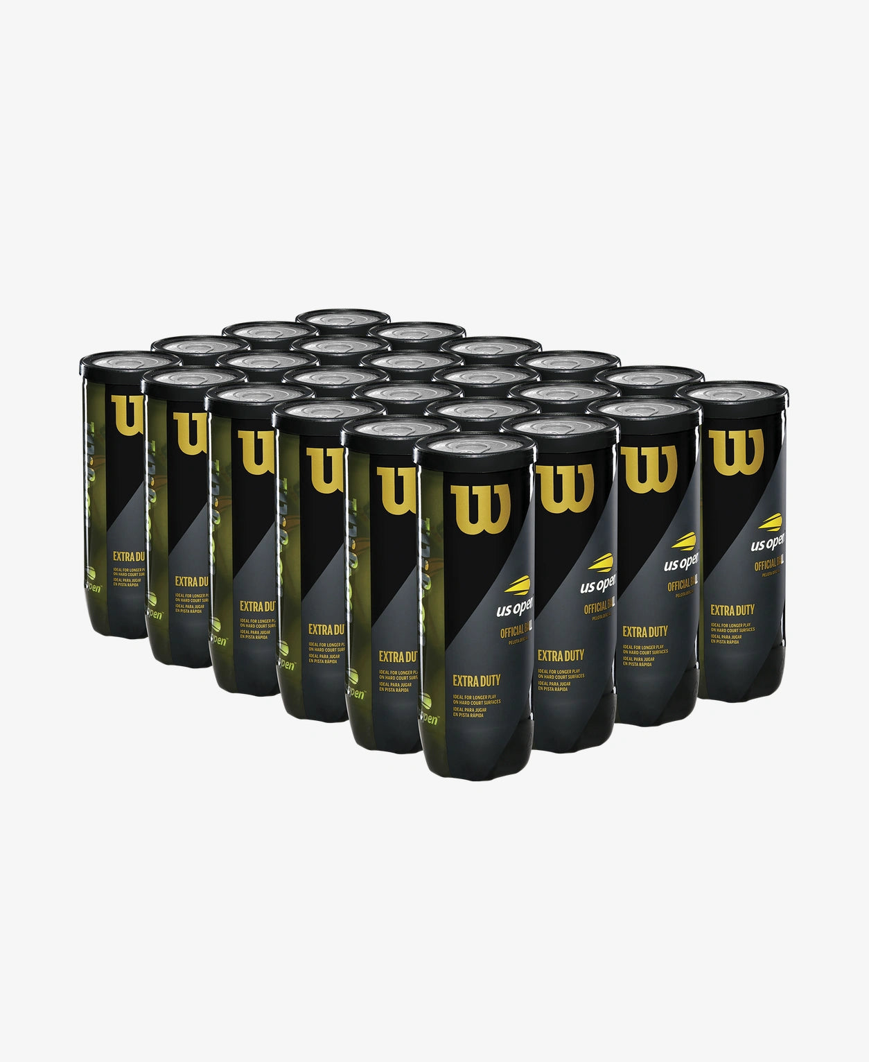 US Open Extra Duty Tennis Balls (24 Can Case) - Premium Tennis Balls for Hard Courts | Free Shipping | Perfect for Tournaments, Practice & Club Play