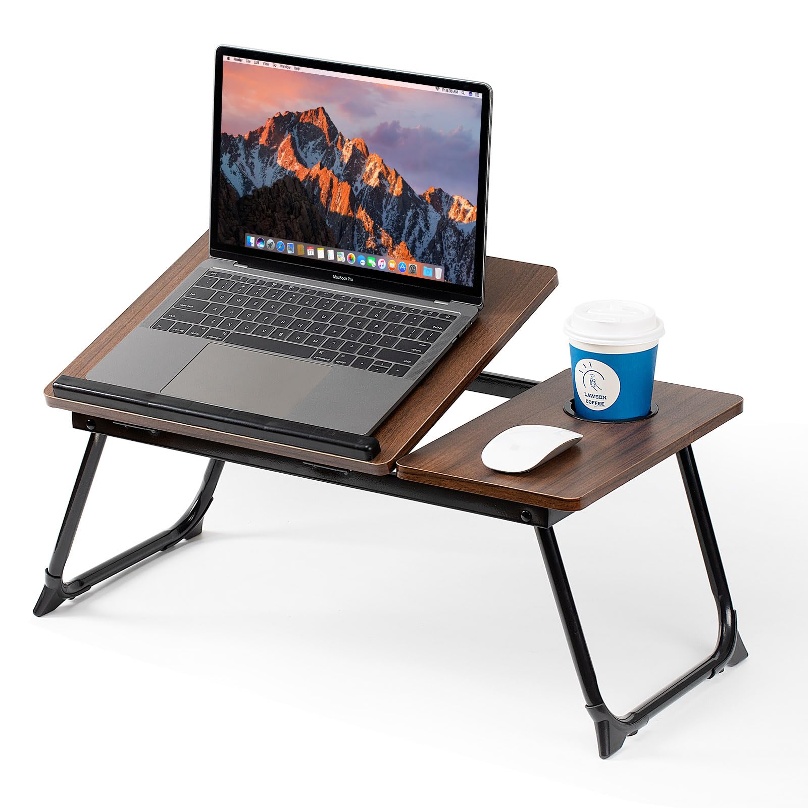 Adjustable Foldable Laptop Desk for Bed & Couch - Portable Lap Desk with Cup Holder & Storage | Perfect for Working, Reading, Writing, Eating & Gaming in Bed, Sofa or Floor | Ideal Home Office & Dorm Room Essential