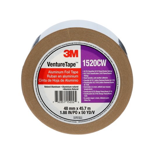 3M Venture Tape™ Aluminum Foil Tape 1520CW - 24 Rolls | Heavy Duty HVAC Duct Sealing | Heat Resistant Adhesive for Home, Office & Industrial Use