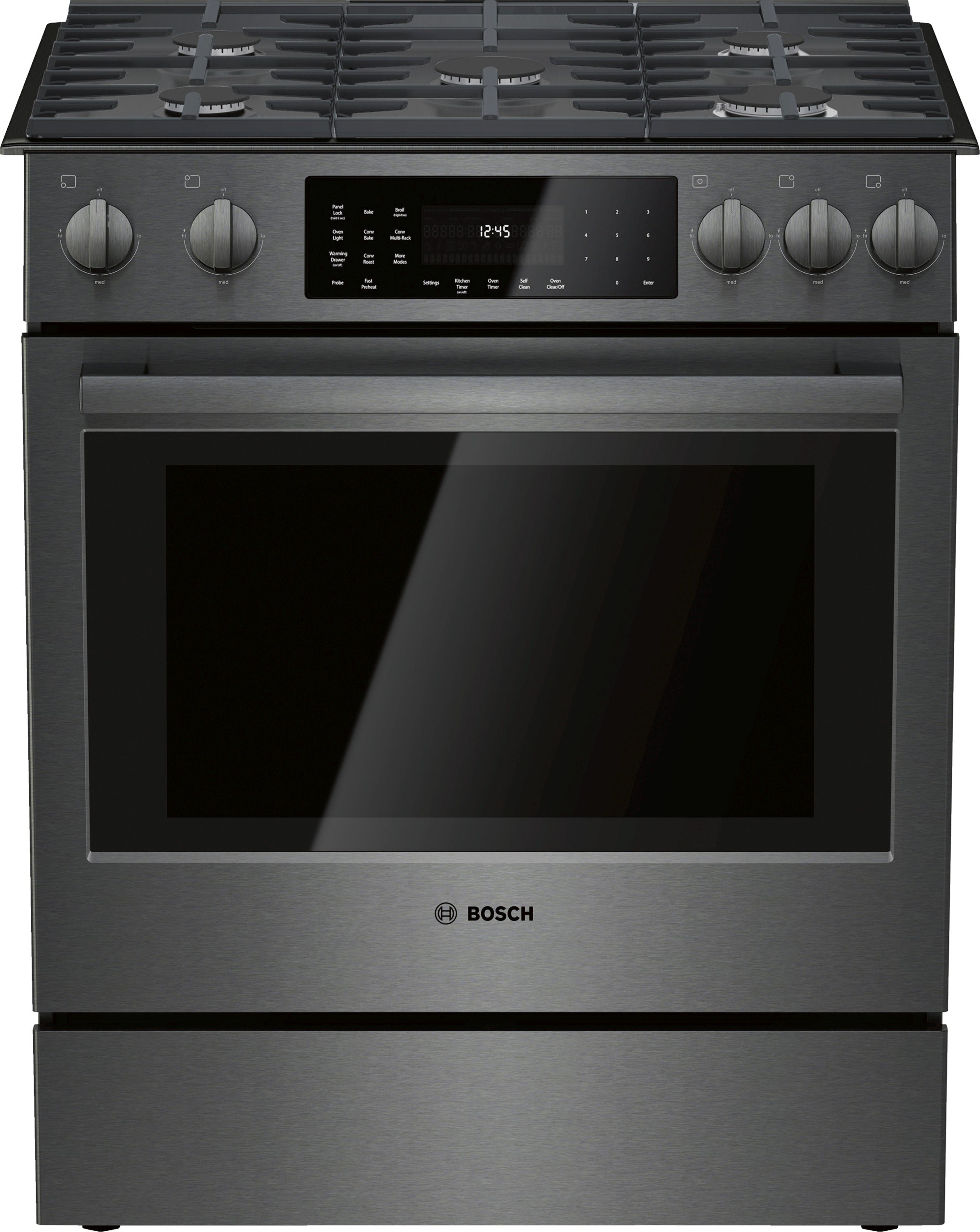 Bosch 30-Inch Black Stainless Steel Slide-In Gas Range HGI8046UC - Perfect for Modern Kitchens & Professional Cooking