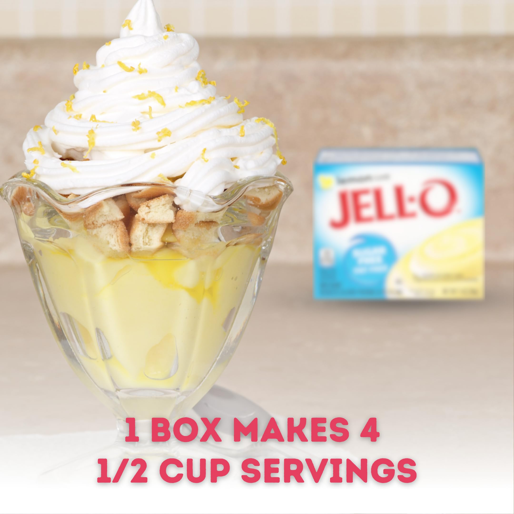Sugar Free Jell-O Pudding 6 Pack - Variety Box with Lemon & Butterscotch Flavors | Perfect for Desserts, Snacks & Keto-Friendly Diets