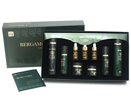 BERGAMO CAVIAR Luxury Anti-Aging Skincare Gift Set - 9 Piece Korean Cosmetics Collection for Wrinkle Reduction & Youthful Glow | Perfect for Spa Days & Special Occasions