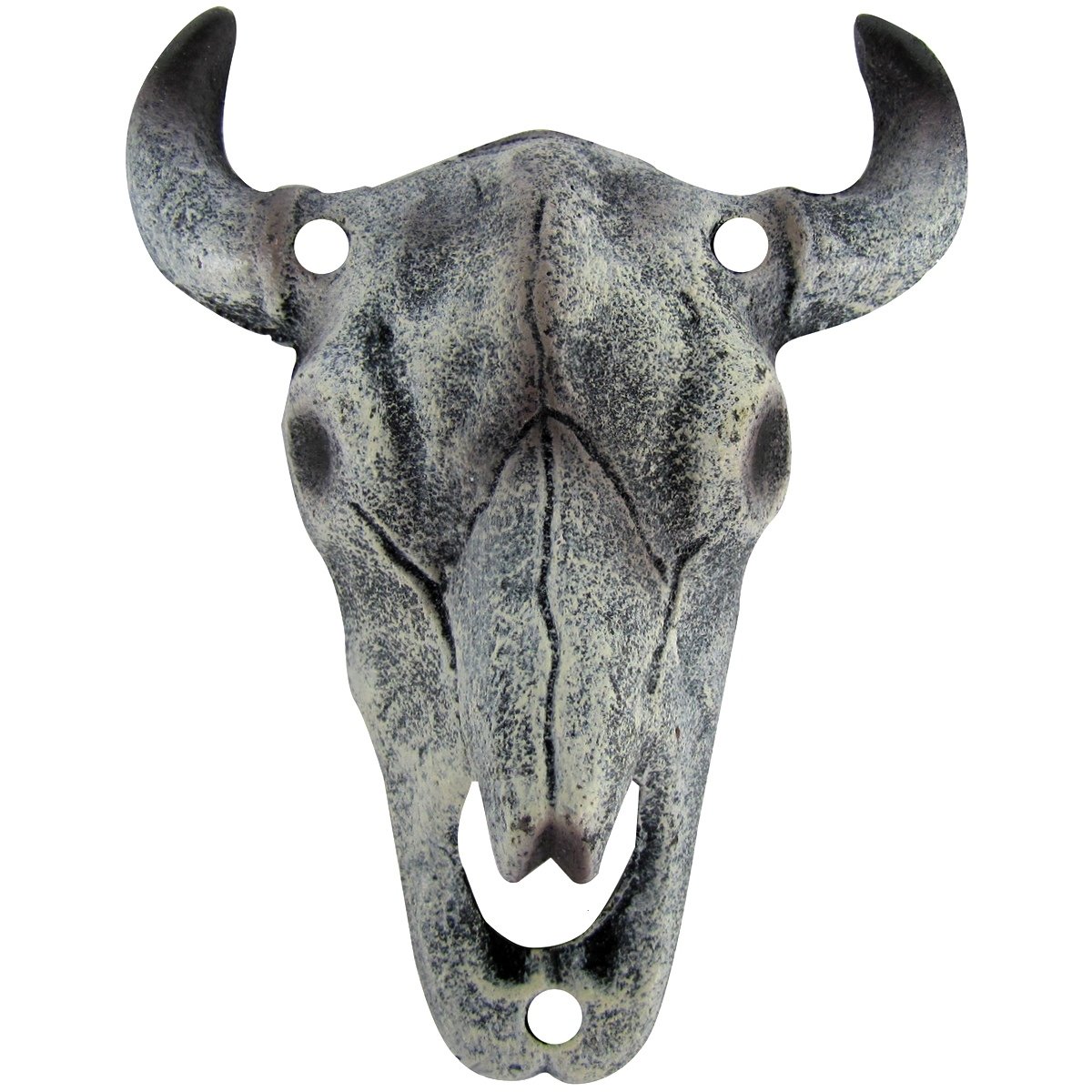 Longhorn Steer Skull Cast Iron Wall Mount Bottle Opener - Rustic Western Decor for Home Bar, Man Cave & Outdoor Entertaining