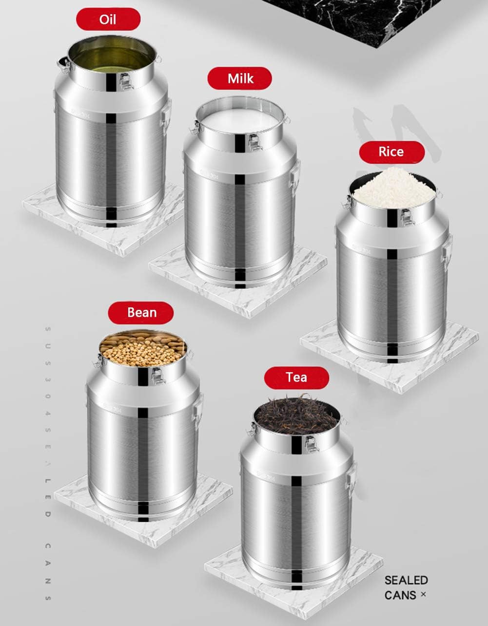 Stainless Steel Milk Can with Sealed Lid & Handle - 5-100L Food Grade Liquid Storage Container for Milk, Wine, Oil (88L) | Ideal for Dairy Farms, Breweries, Restaurants & Home Kitchen Use