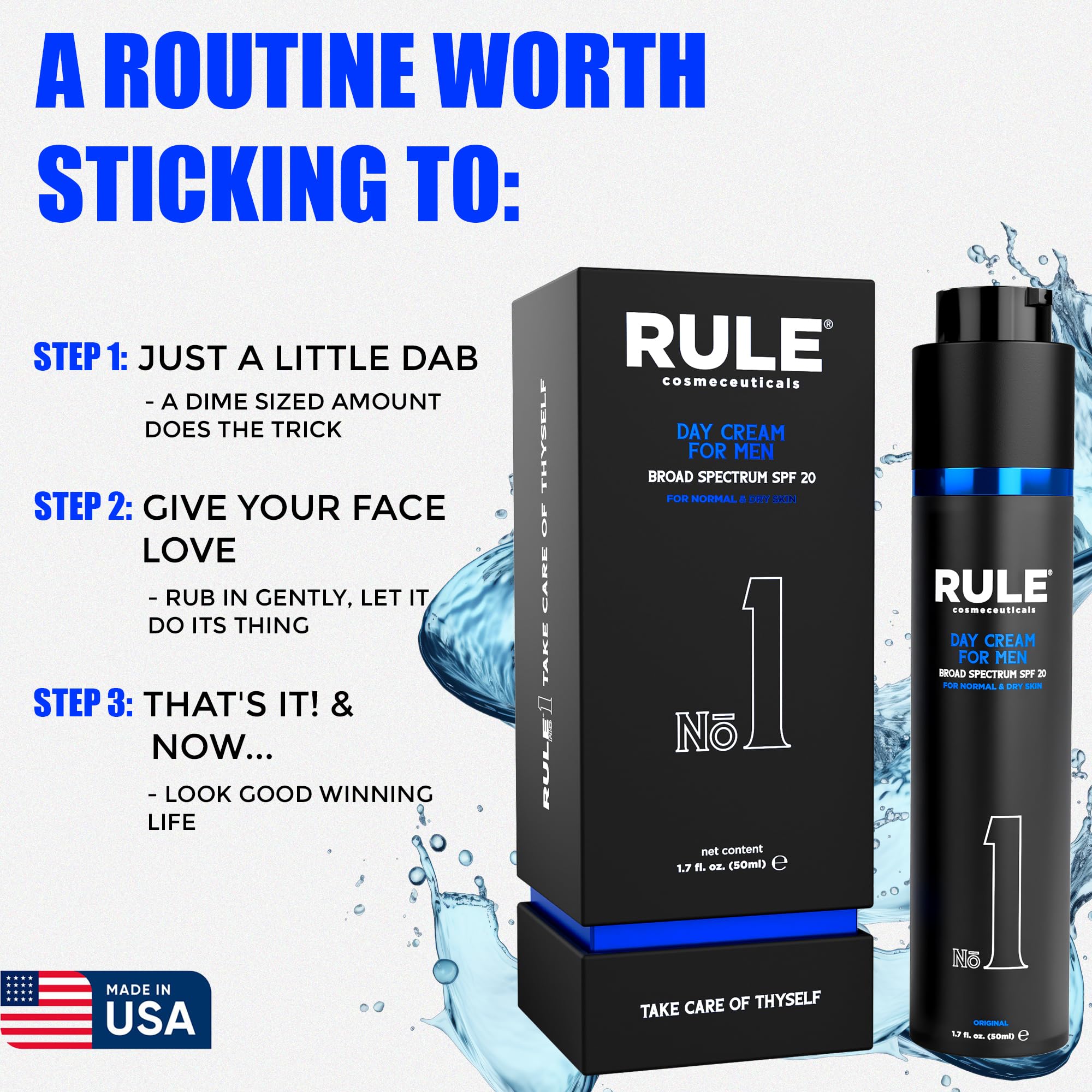 Best Men's Day Cream with SPF 20 - 10-in-1 Face Moisturizer for Normal to Dry Skin | Enriched with Collagen, Vitamin B, C & E | 50 mL | Perfect for Daily Skincare & Sun Protection Routine