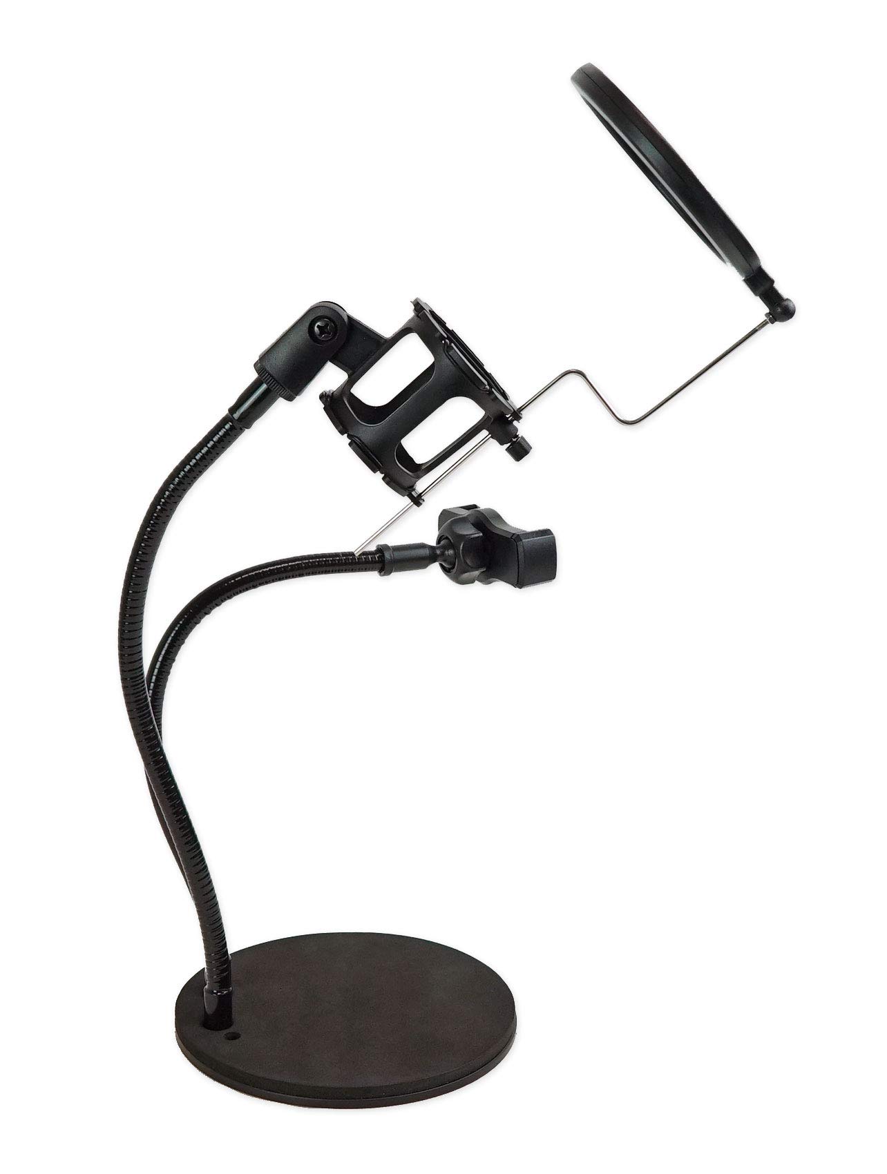 Technical Pro Conference Room Desk Stand with Built-in Microphone & Phone Holder - Perfect for Work From Home, Office Meetings & Video Calls