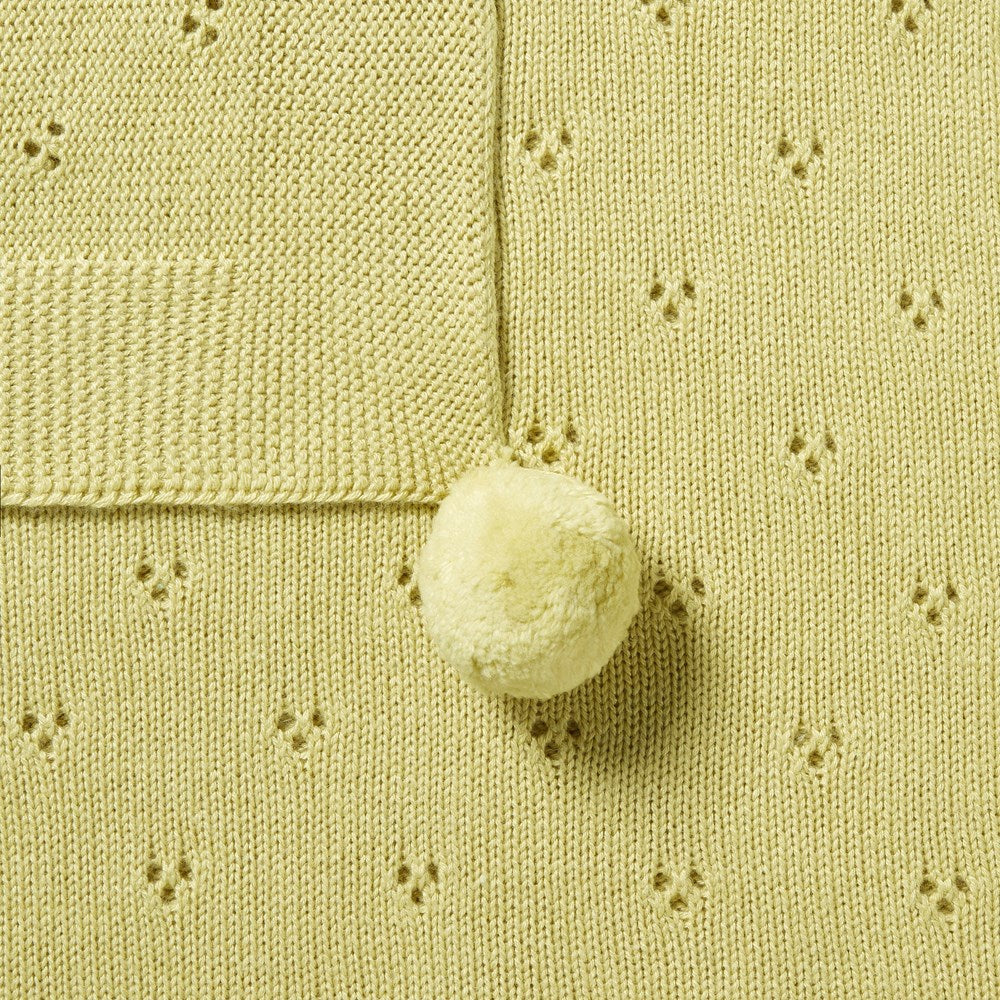 Soft & Cozy Endive Knitted Pointelle Blanket - Breathable Lightweight Throw for Bed, Couch & Nursery - Perfect for Relaxing, Lounging & Baby Swaddling