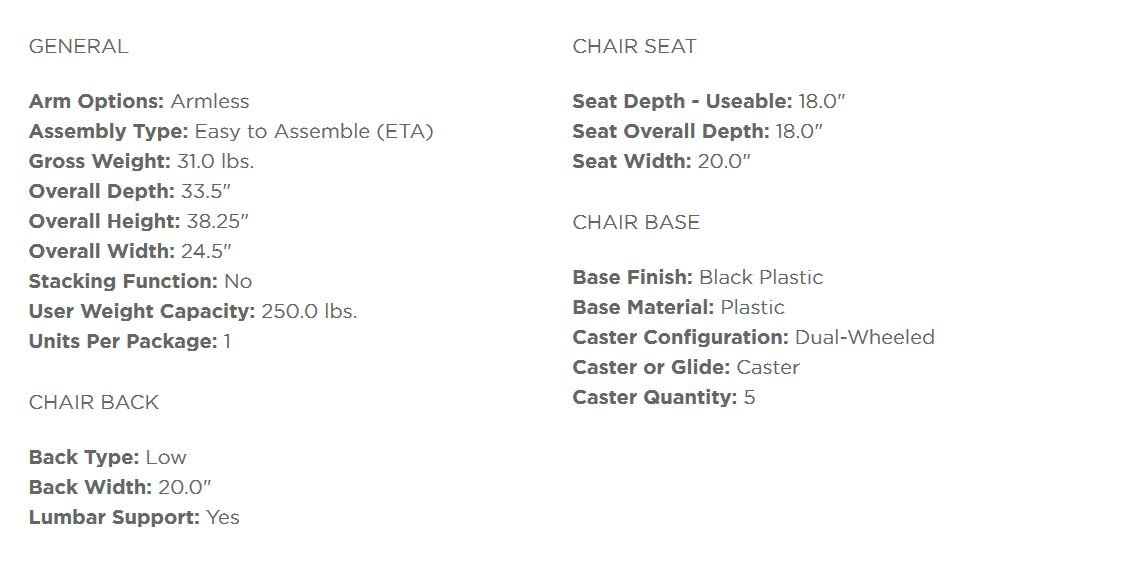 HON ValuTask Mesh Office Chair - Black Ergonomic Desk Chair for Work & Gaming