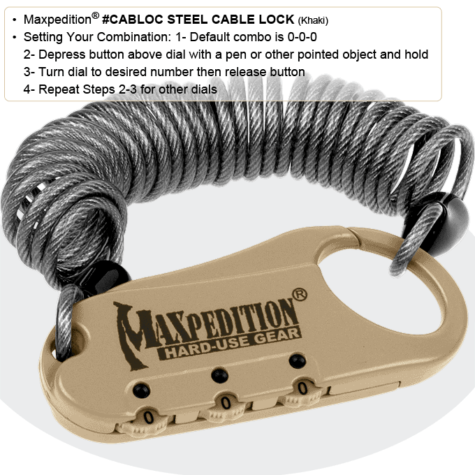 Heavy Duty Steel Cable Lock - Secure Bikes, Motorcycles, Gates & More | Anti-Theft Security Lock for Outdoor Use