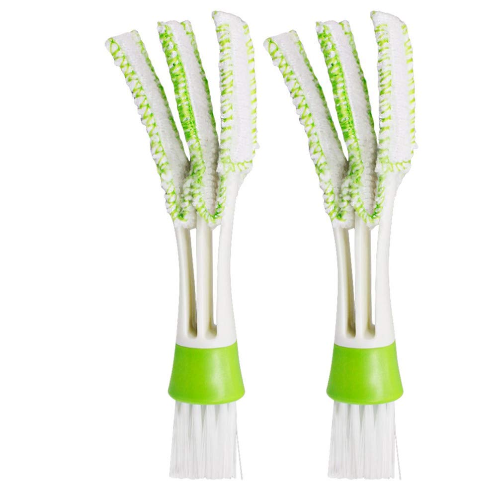 Mini Car Air Vent Duster & Cleaning Brush Set - Automotive AC Vent Cleaner, Keyboard & Window Dust Collector Tool for Home & Office (2-Pack)