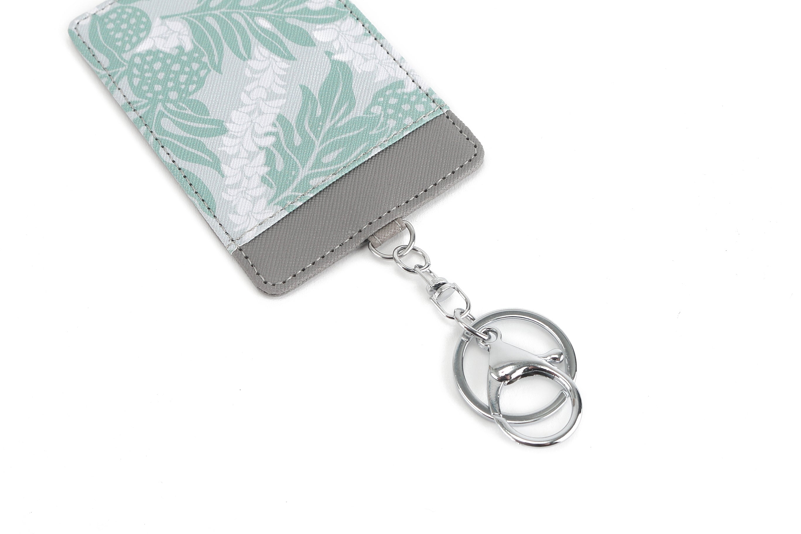 April Ulu Lei Grey Card Holder - Slim RFID Blocking Wallet for Credit Cards & ID - Perfect for Travel, Work, and Everyday Use