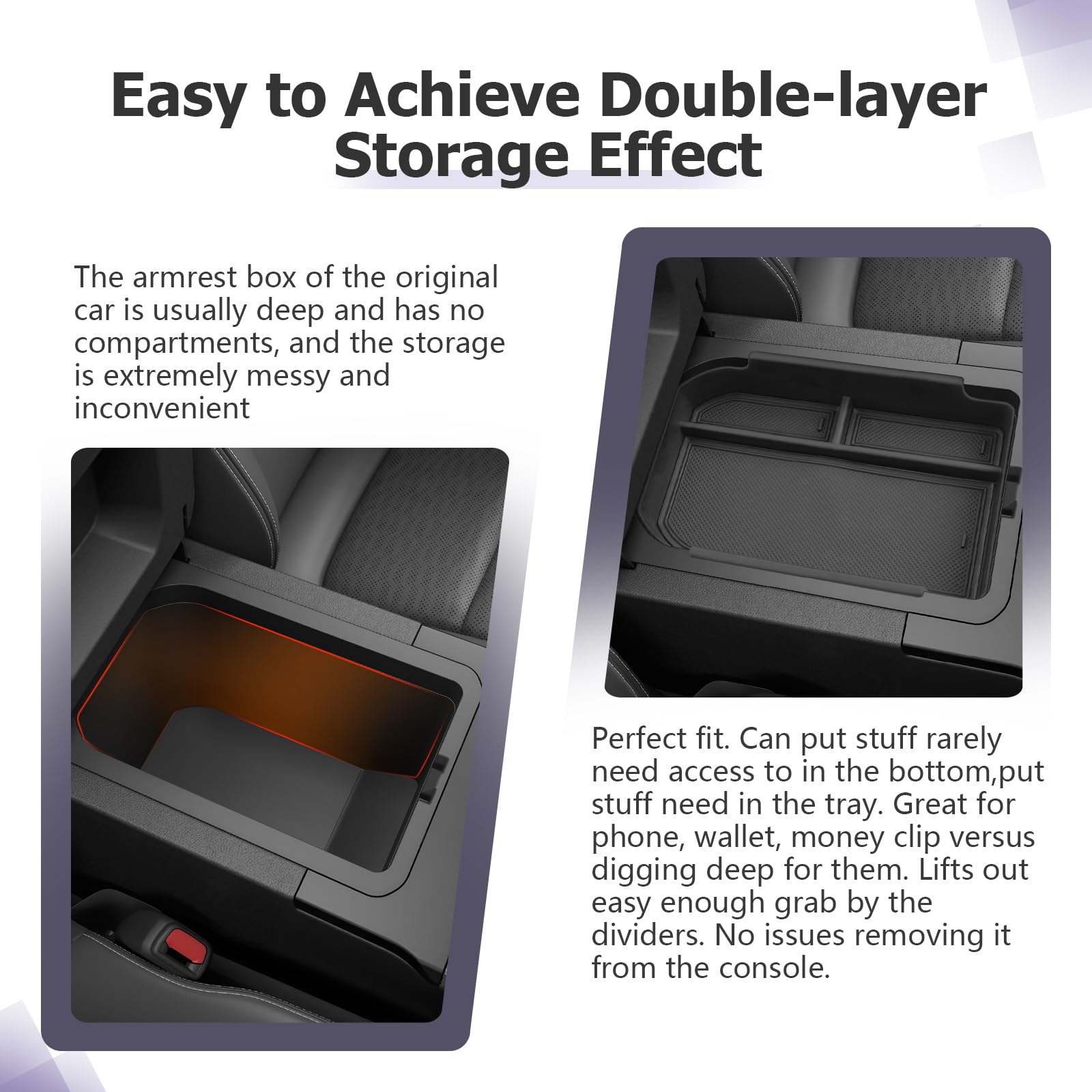 2024-2025 Toyota Land Cruiser Center Console Organizer - Premium Armrest Storage Box with Organizer Trays for Land Cruiser 1958 & Standard Models (Not for First Edition) | Perfect for Road Trips, Daily Commute & Car Organization