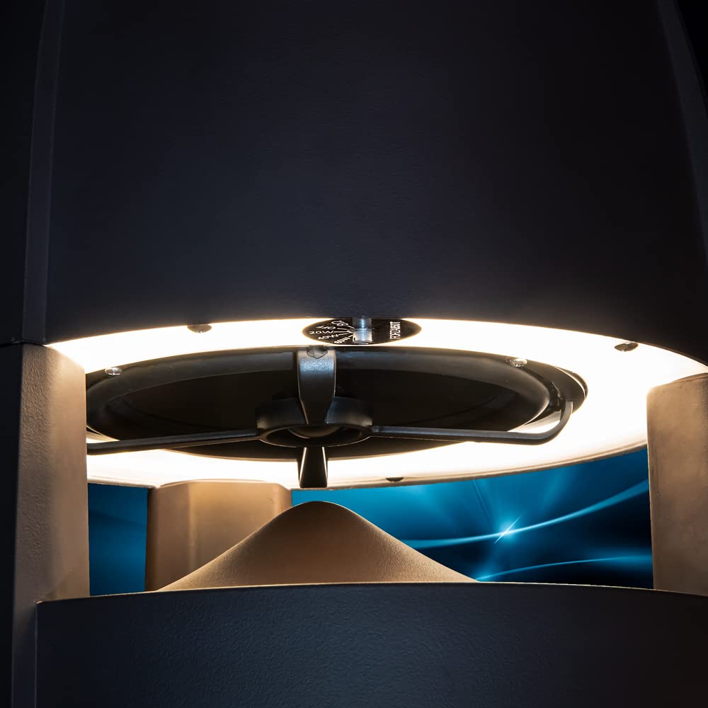 OSD Forza Lum Omni 360° Outdoor Speaker with LED Path Light - 8 Inch 200W Full Range Weatherproof Speaker, 800 Lumens Cool White LED Lighting, IP65 Bronze Enclosure - Perfect for Patio, Garden & Poolside Entertainment