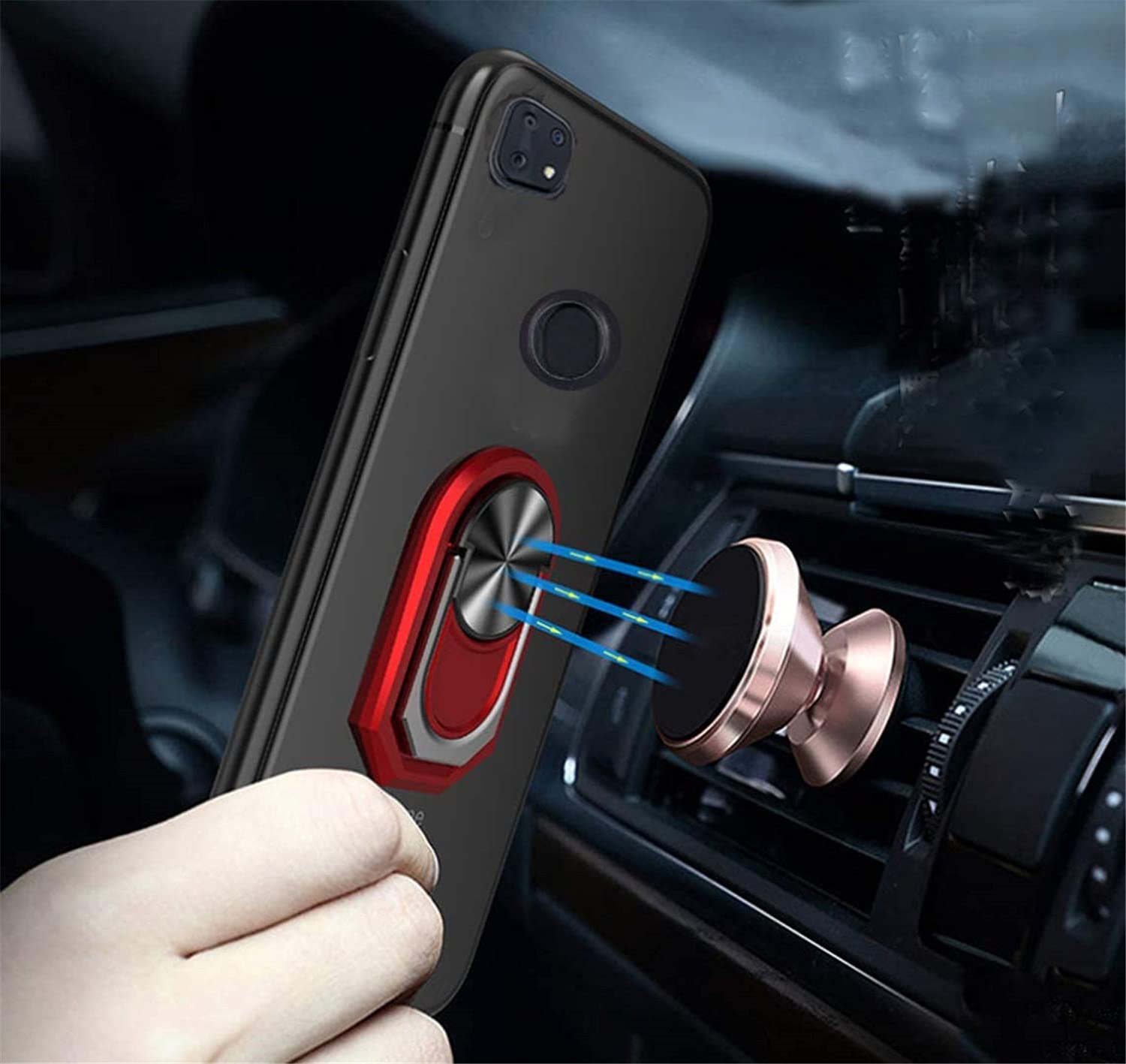 2-Pack Alcatel TCL 30Z Case with Tempered Glass Screen Protector | Full Body Shockproof Protective Cover with Kickstand & 360° Ring Holder | Compatible with TCL 30Z T602DL (Red) | Perfect for Outdoor Activities, Work & Daily Use